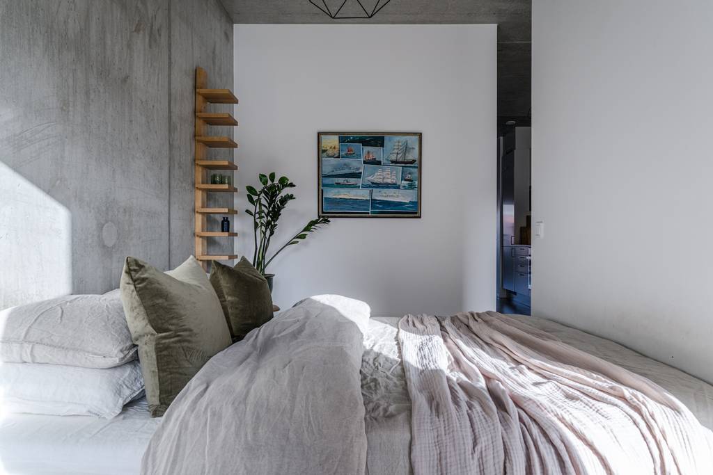 chambre duplex 88m2 décoration béton