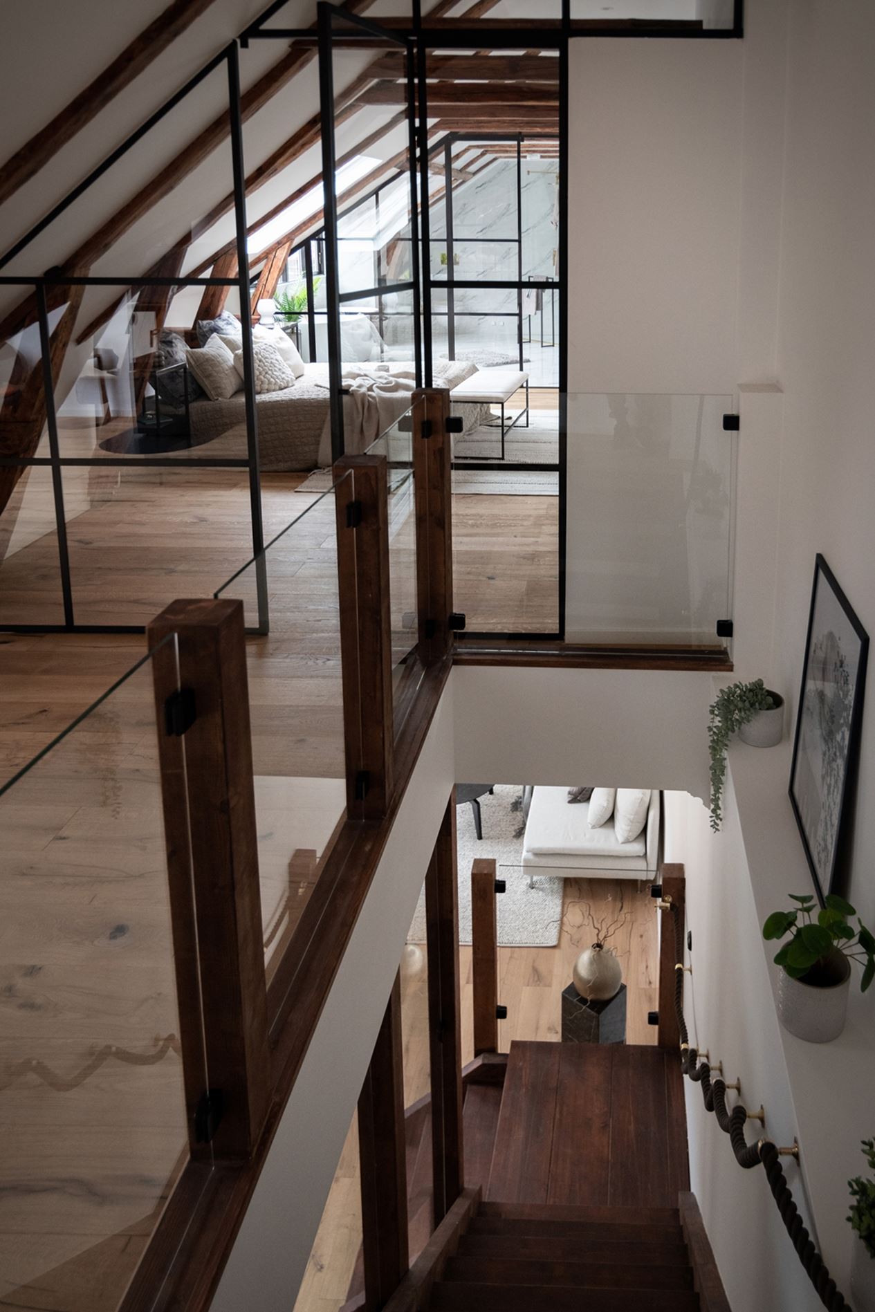 chambre avec verrière décoration contemporaine