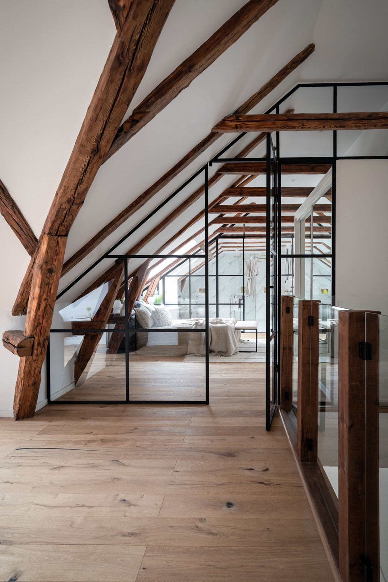 chambre avec verrière décoration contemporaine
