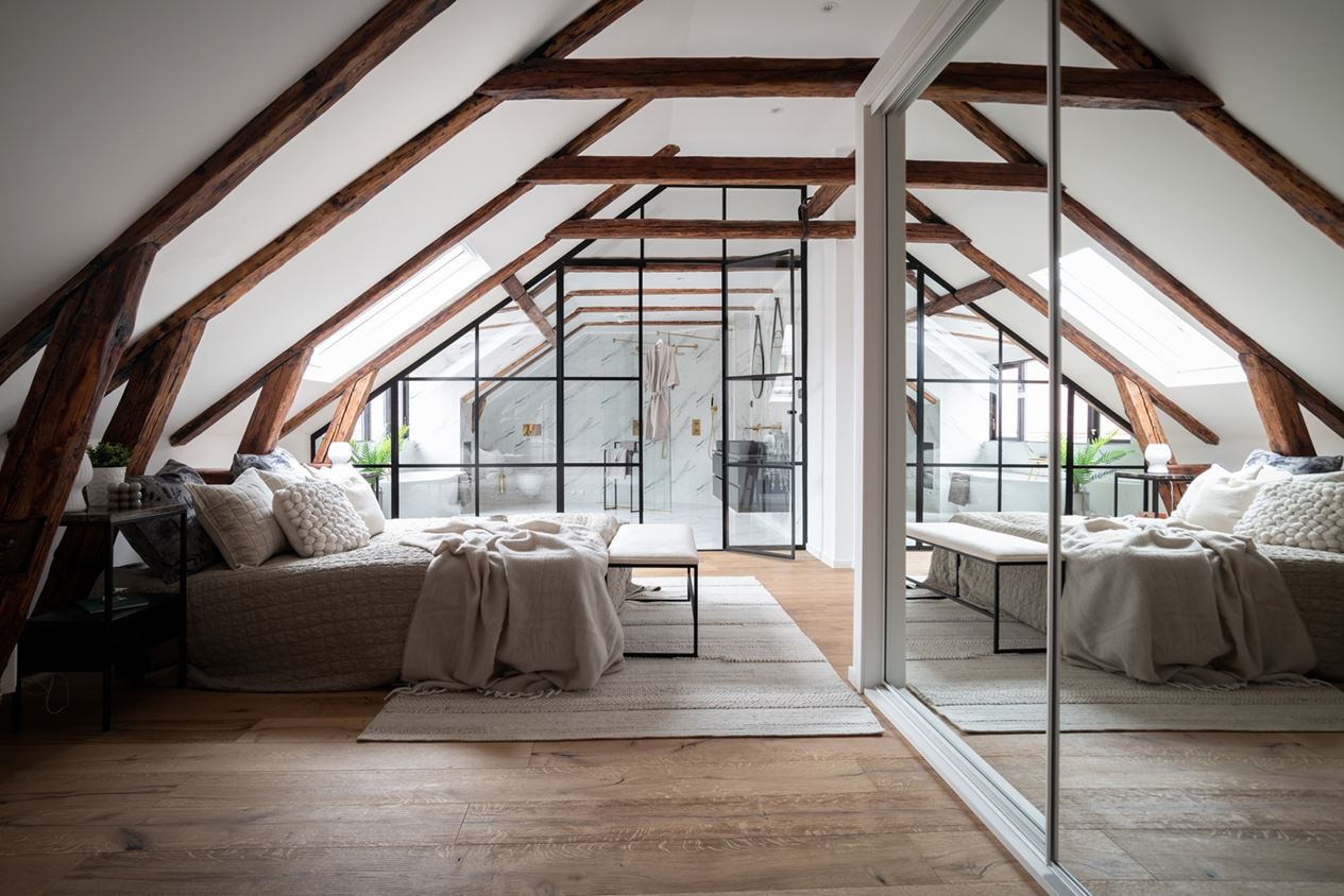 chambre avec verrière décoration contemporaine