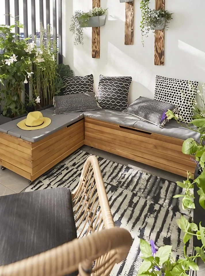 banc en bois pour rangement 