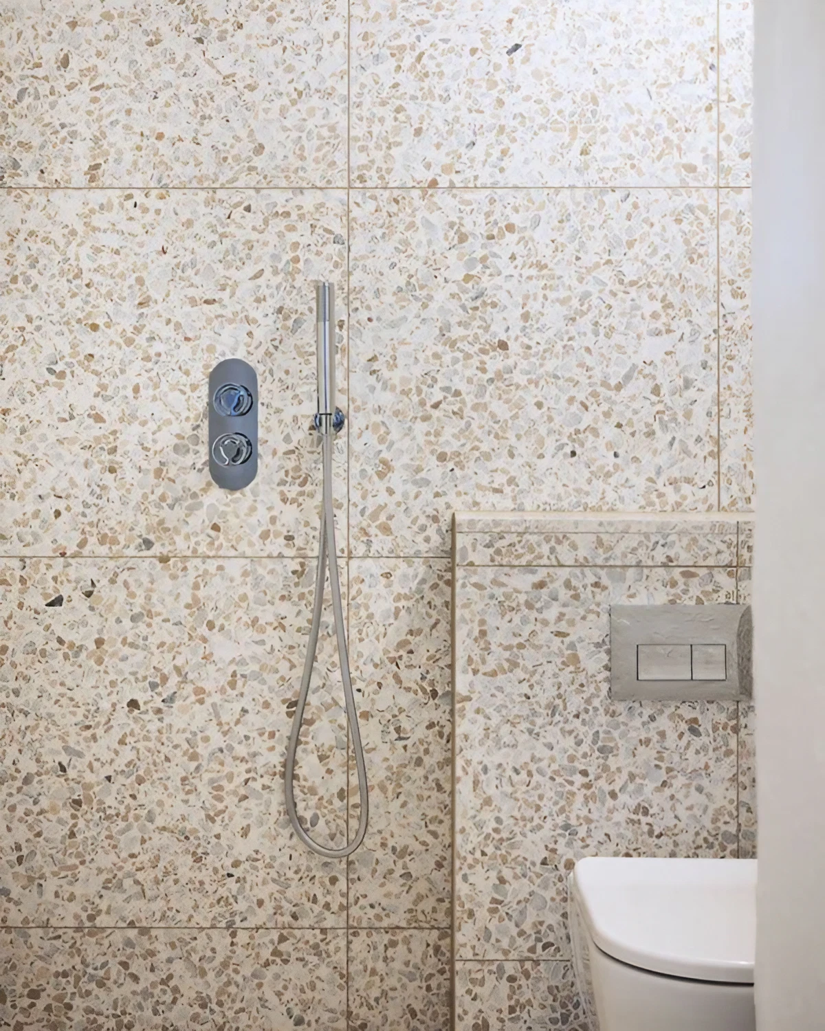 salle de bain carrelage terrazzo beige