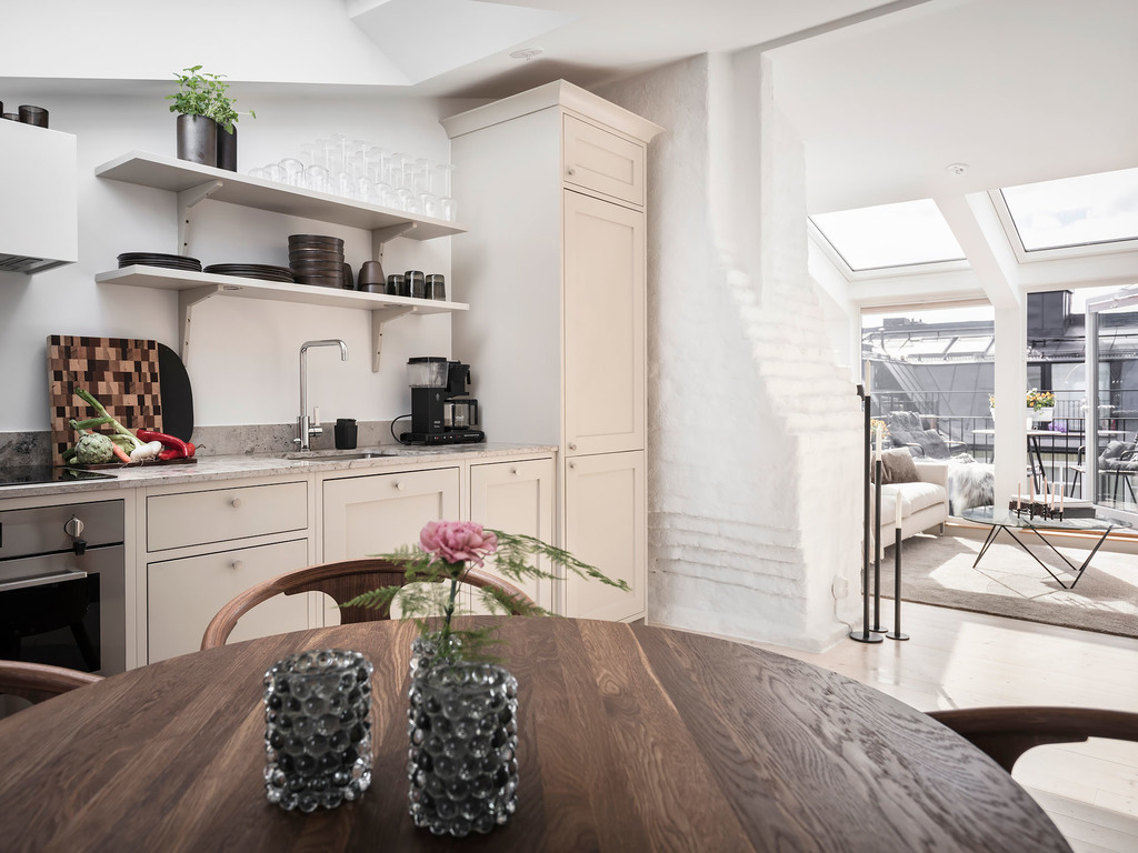 cuisine et salle à manger décoration design appartement 34m2
