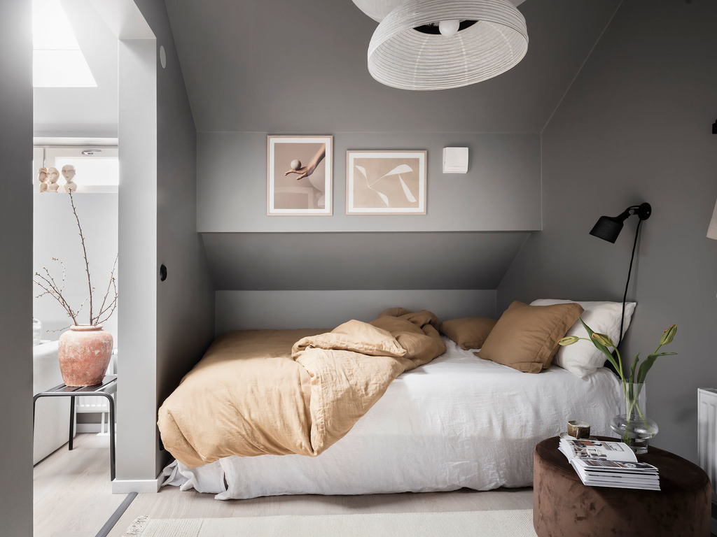 chambre grise décoration design