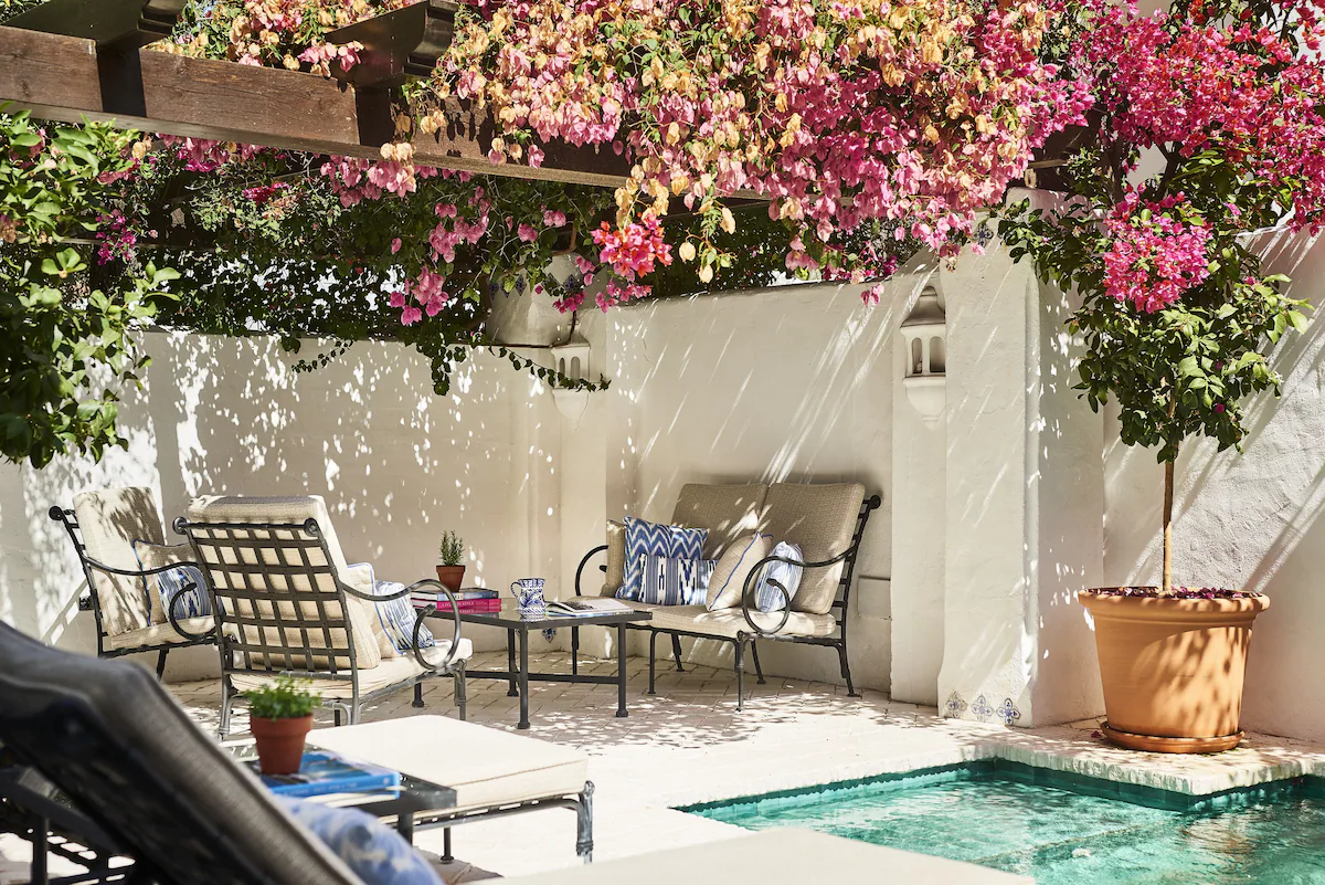 jardin avec pergola et piscine