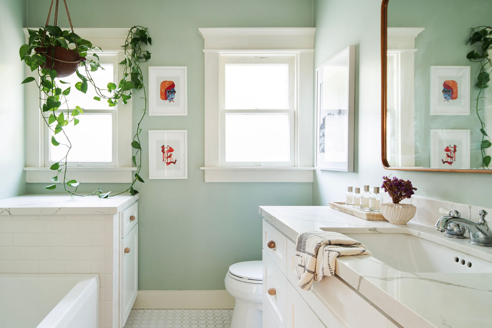 salle de bain verte