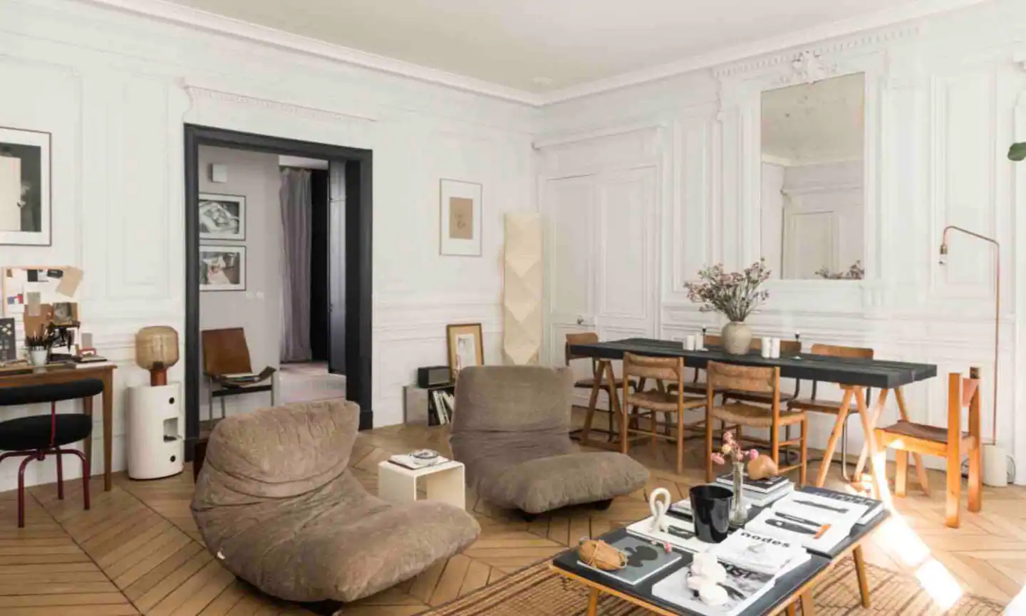 salon décoration design appartement haussmannien Paris