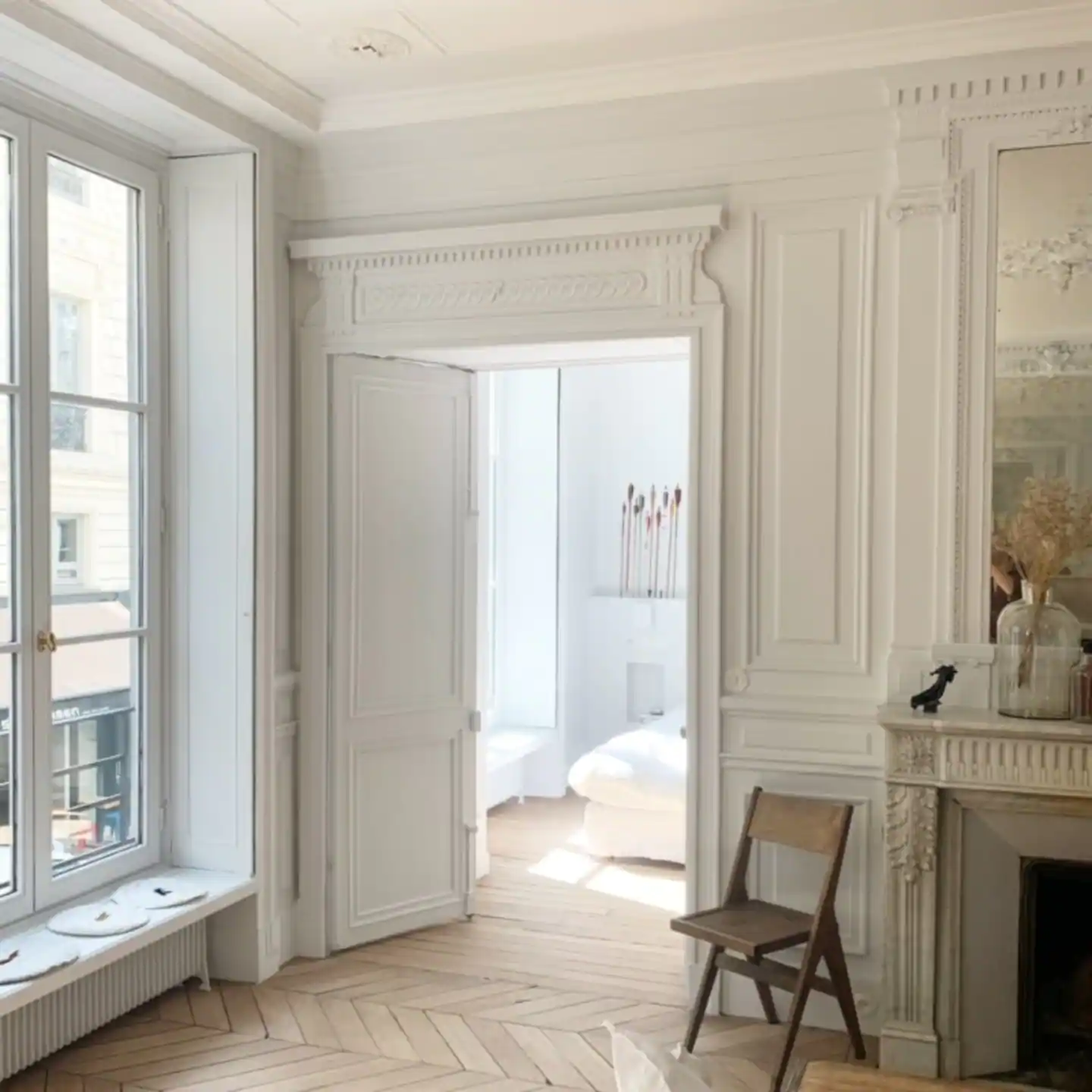 salon décoration design appartement haussmannien Paris