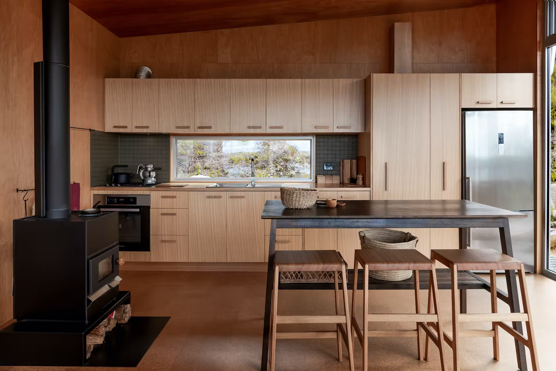 cuisine ouverte maison en bois