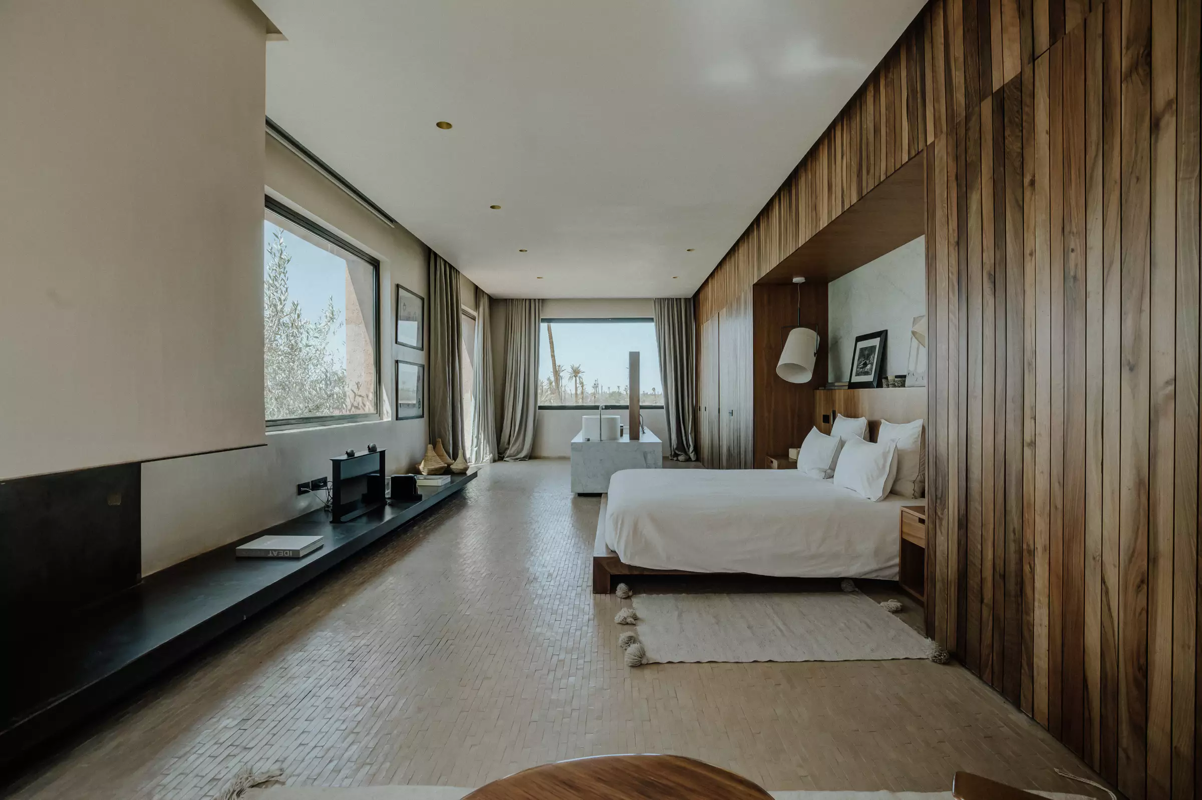 chambre mur bois décoration contemporaine