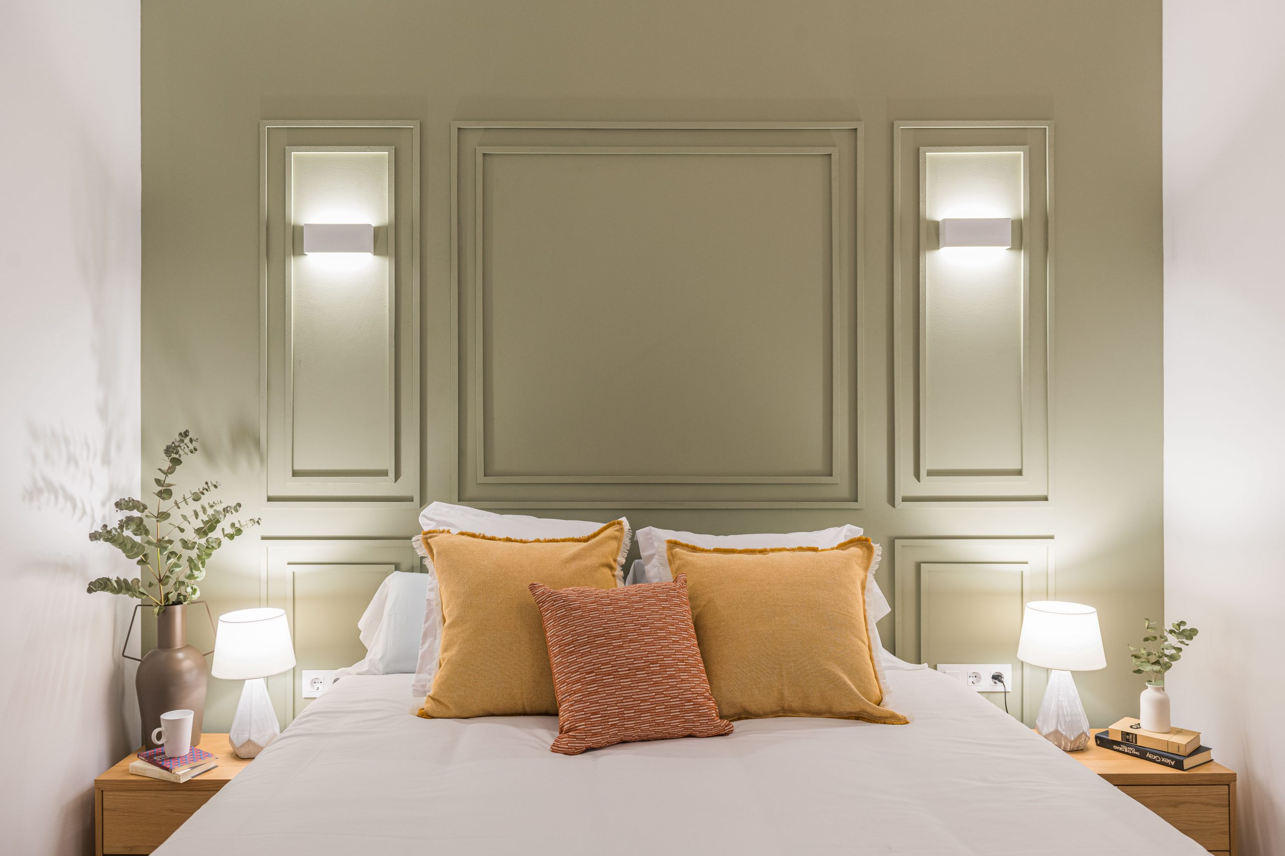 chambre mur vert