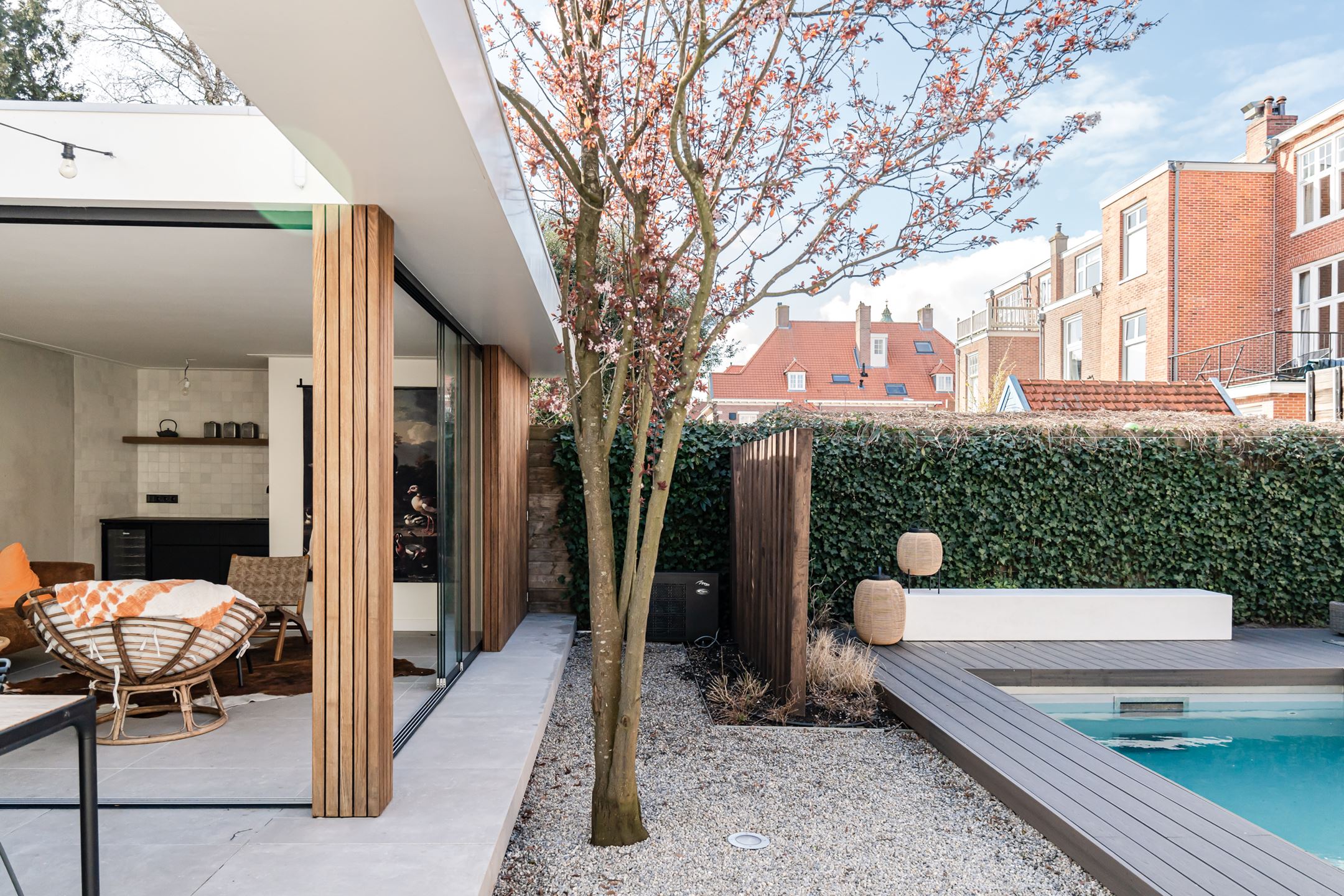 jardin avec piscine maison de ville Pays-Bas