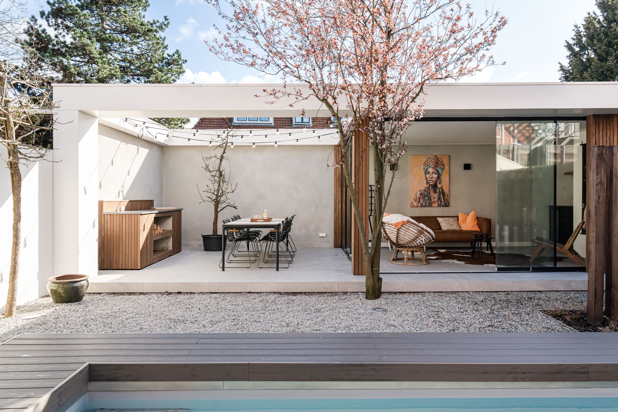 jardin avec piscine maison de ville Pays-Bas
