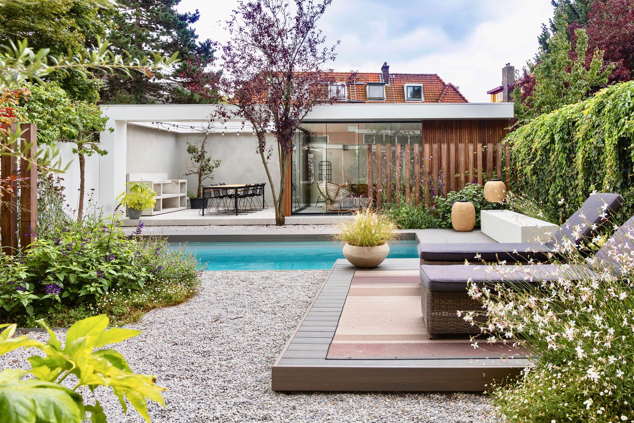 jardin avec piscine maison de ville Pays-Bas