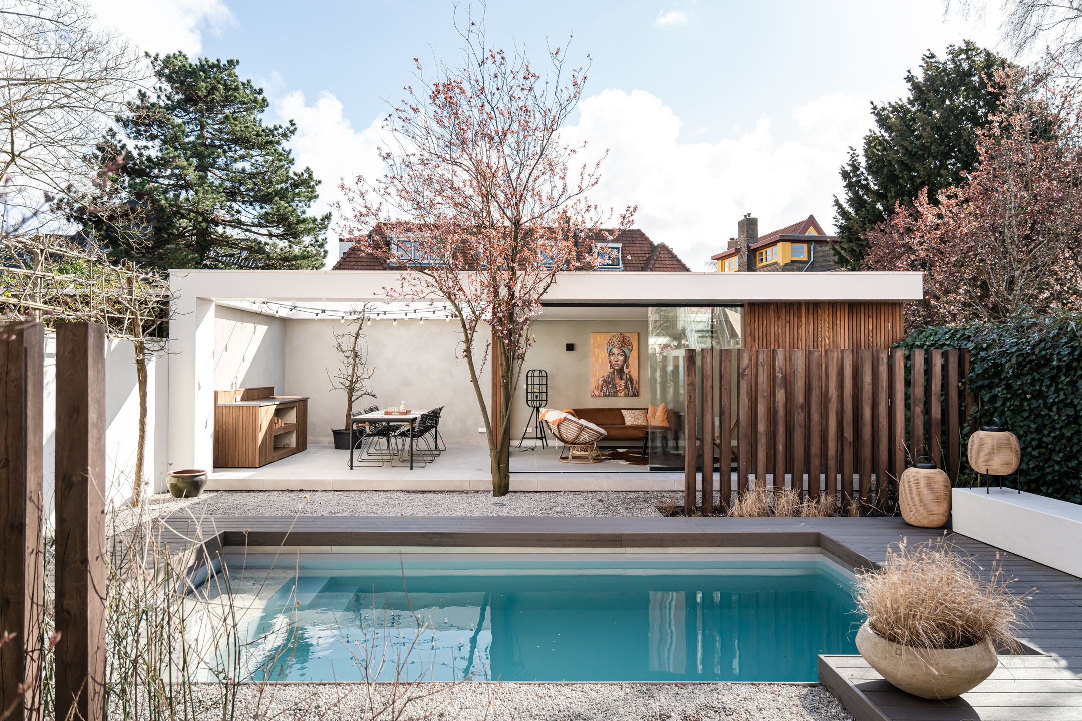 jardin avec piscine maison de ville Pays-Bas