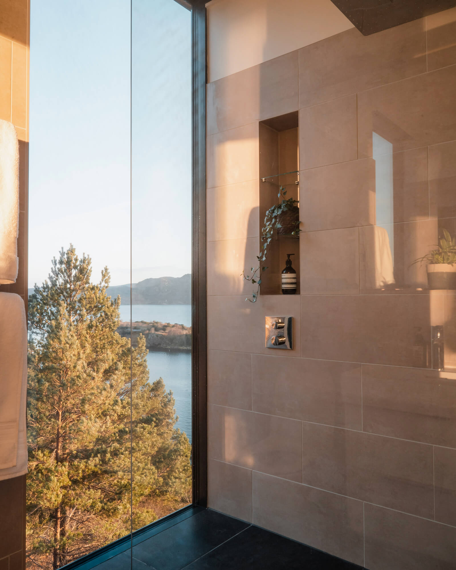 salle de bain avec baie vitrée maison contemporaine