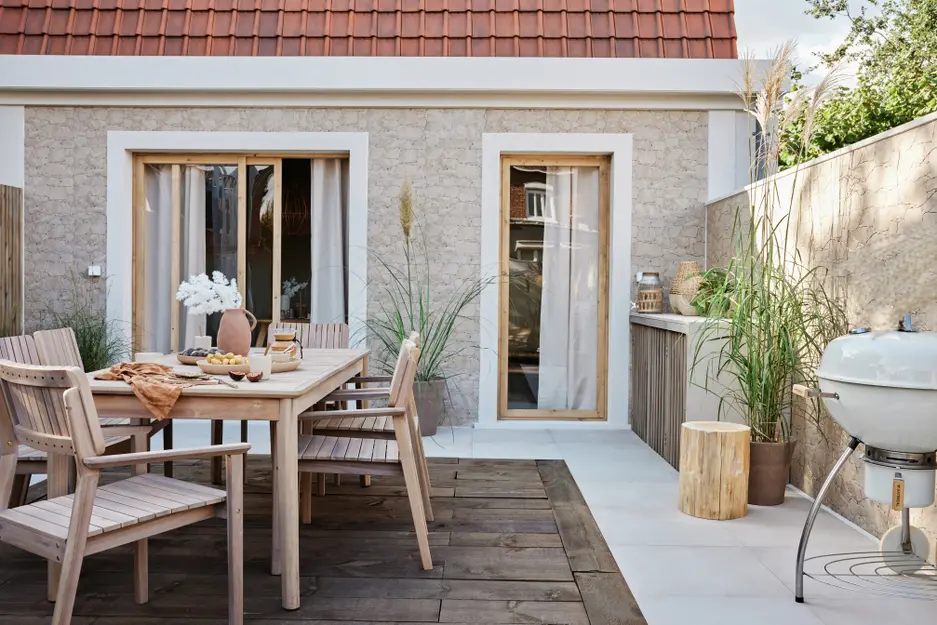 jardin de ville avec terrasse bois Leroy Merlin