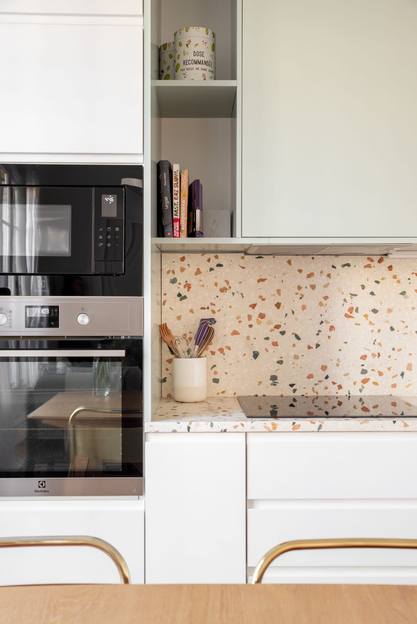 cuisine ouverte décoration contemporaine terrazzo