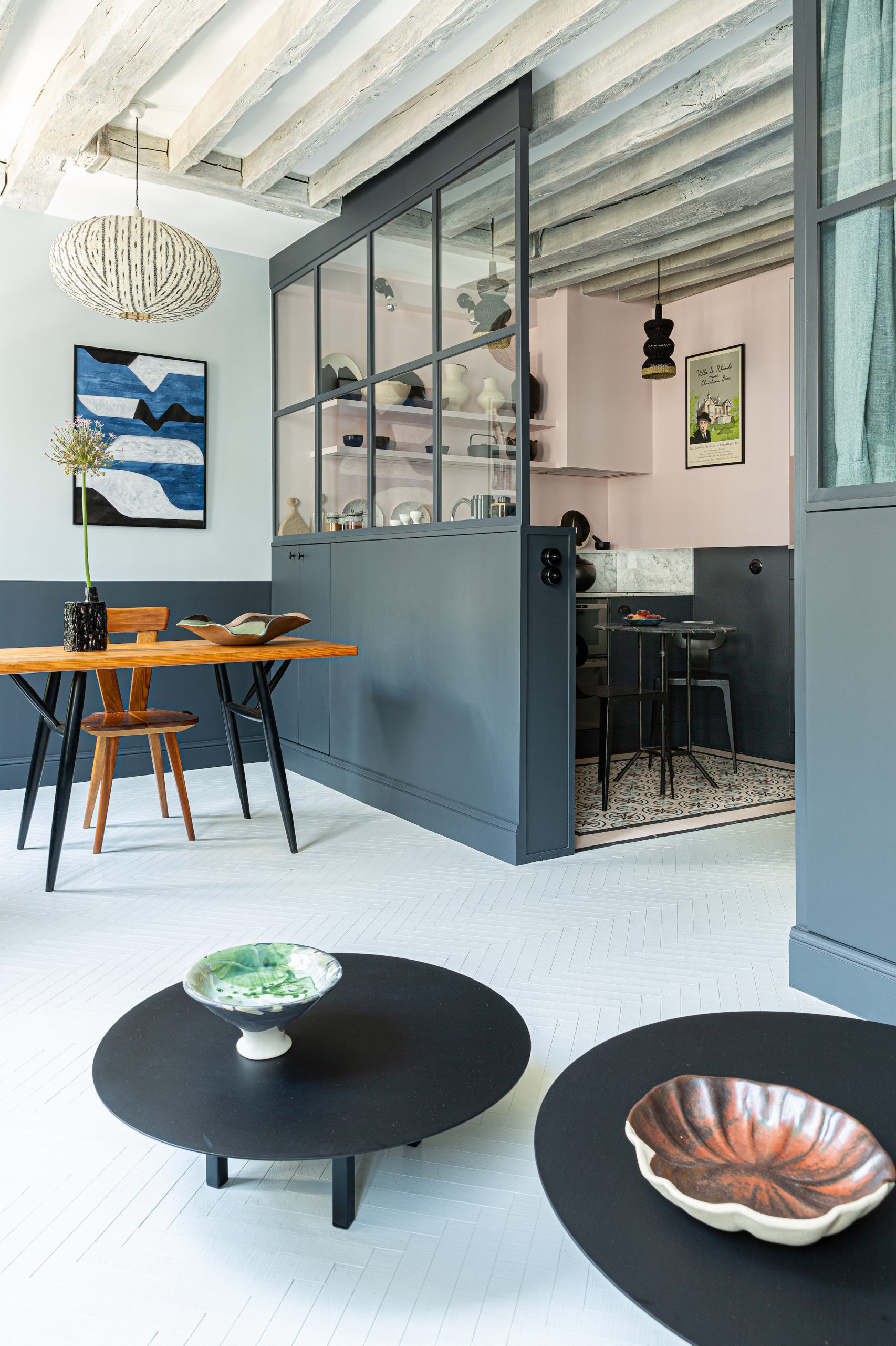 cuisine et salle à manger avec verrière appartement Paris cuisine et salle à manger avec verrière appartement Paris