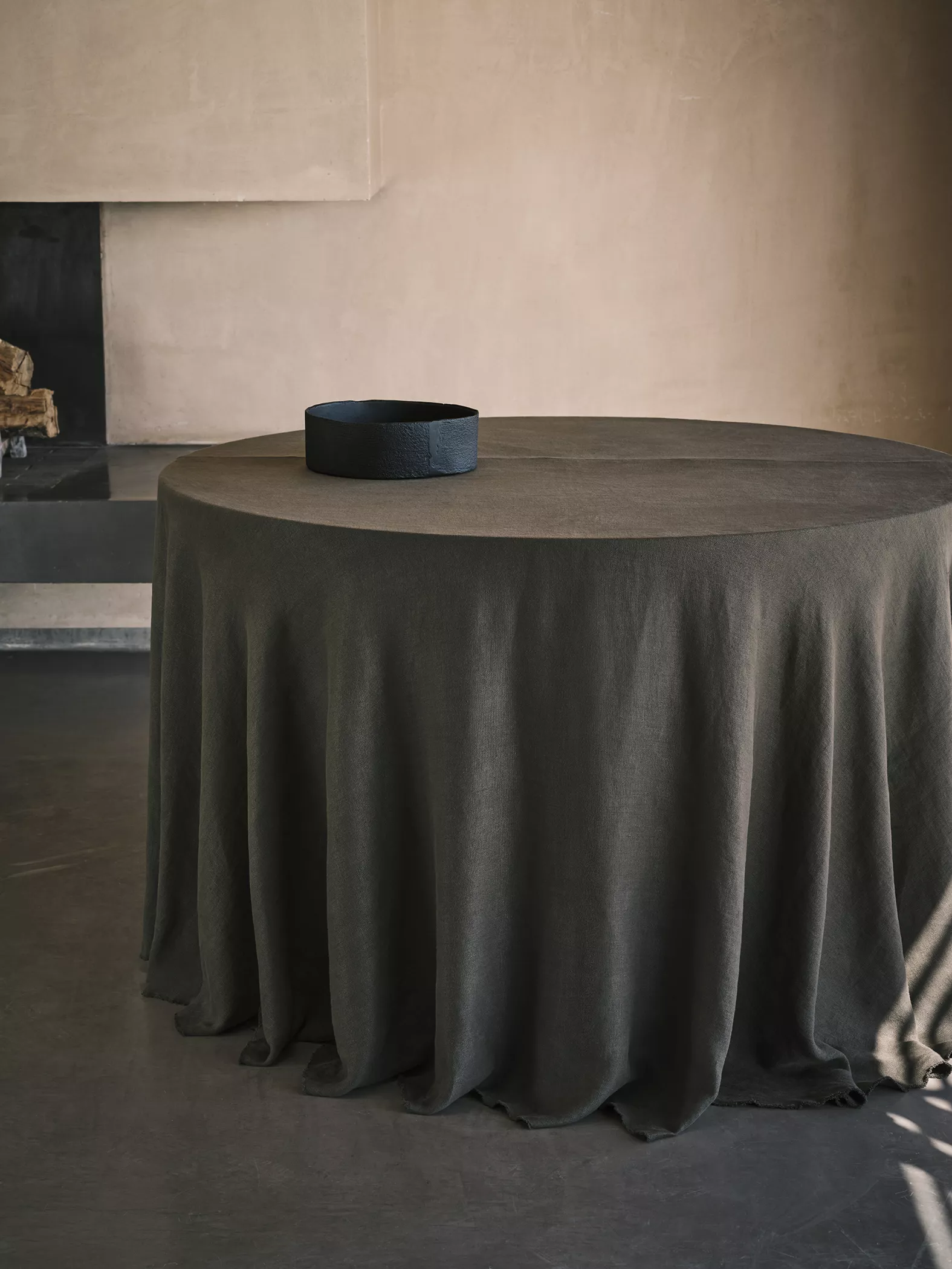 nappe grise pour table ronde