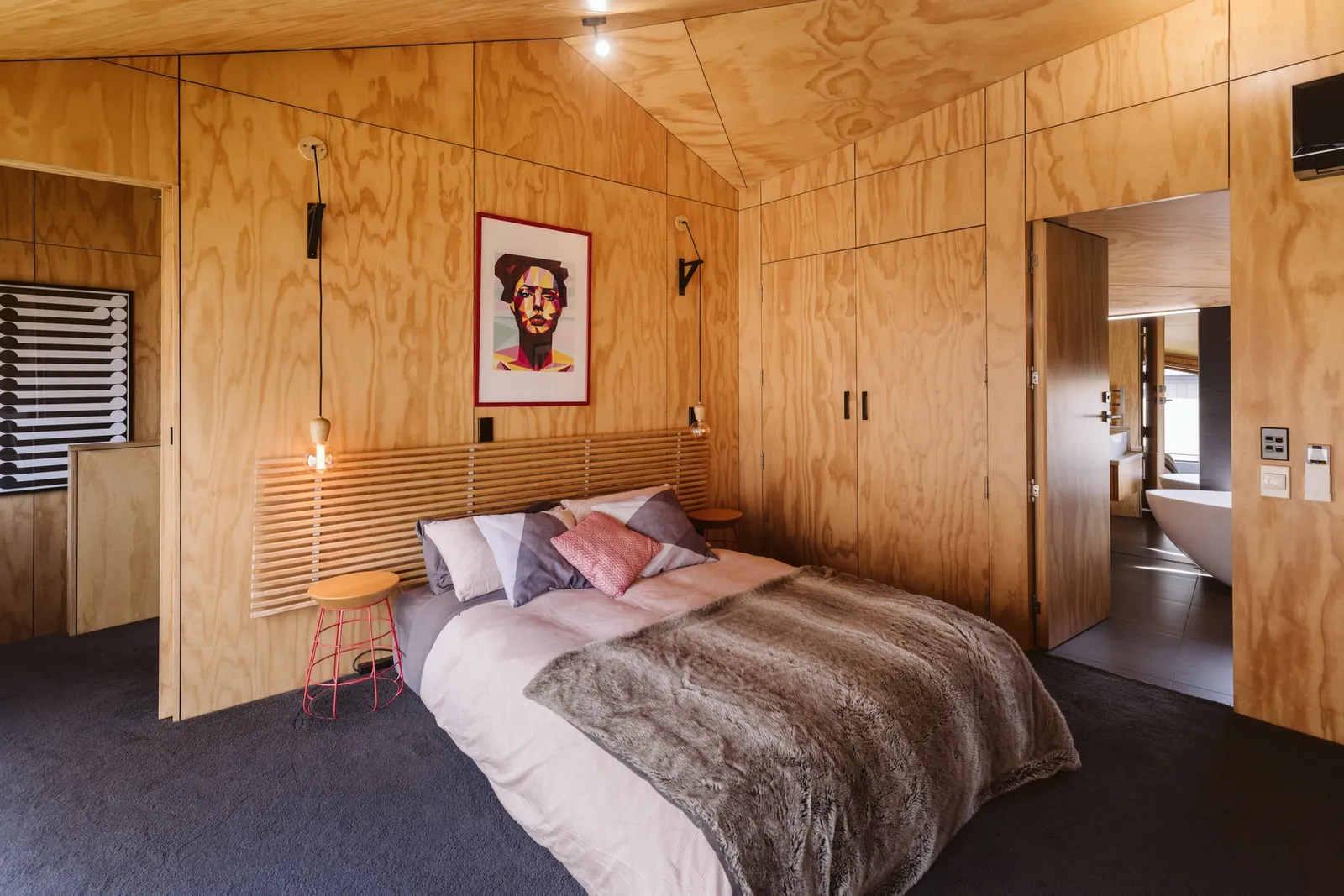 chambre murs bois maison architecte 
