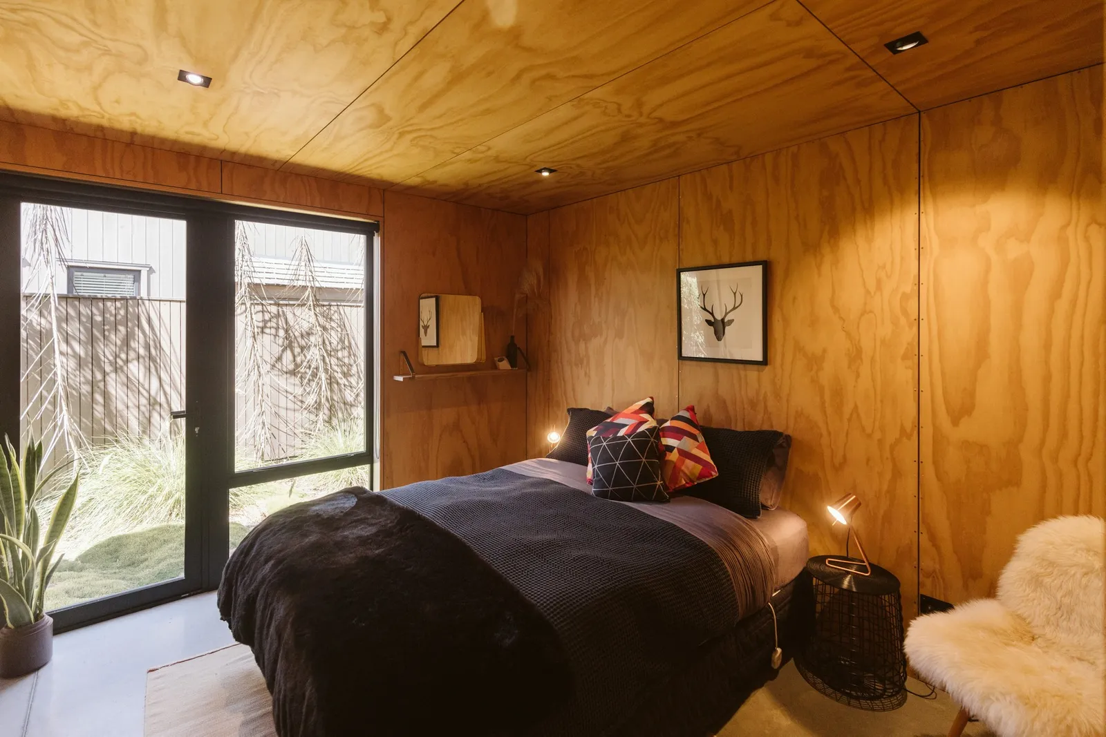 chambre murs bois maison architecte 