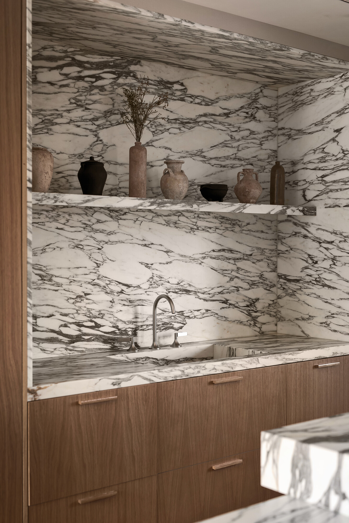 cuisine décoration design bois et marbre