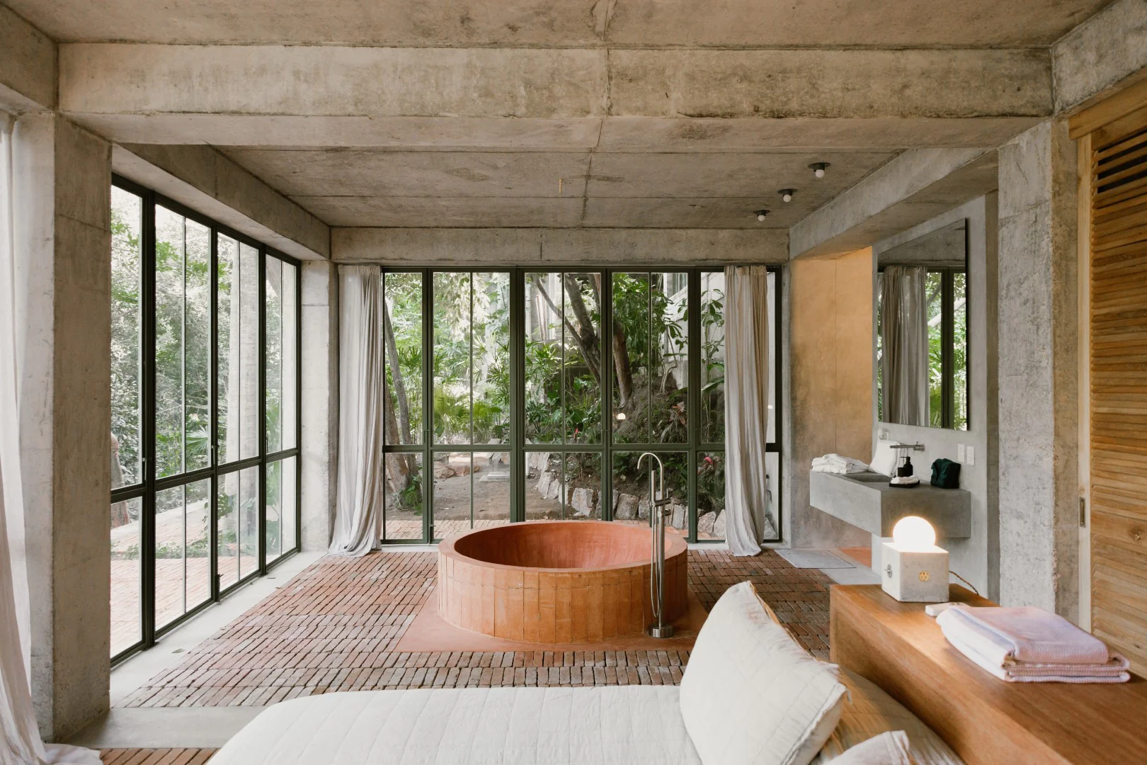chambre avec baignoire ronde maison architecte béton chambre avec baignoire ronde maison architecte béton