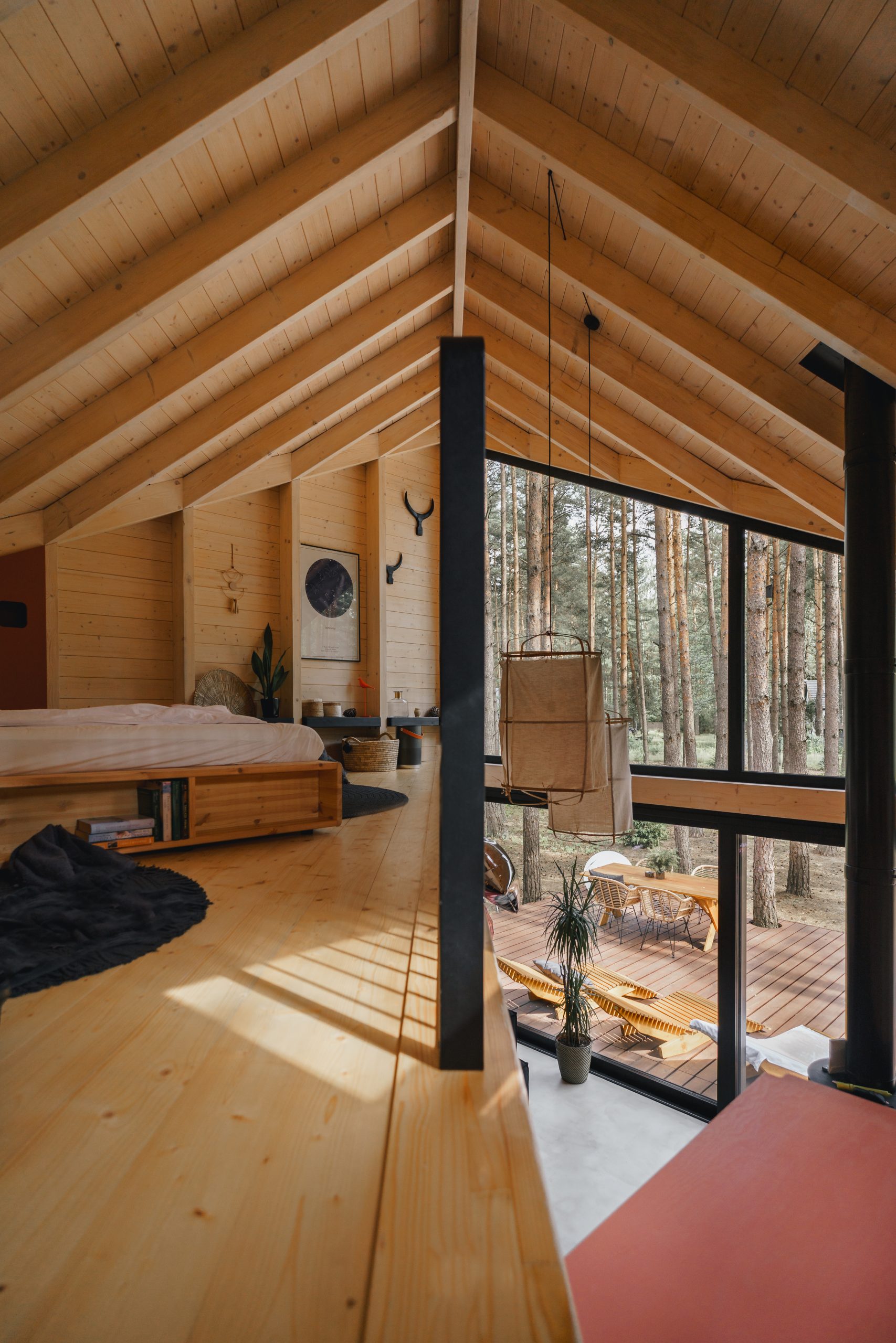 chambre sur mezzanine mini maison en bois 40m2 chambre sur mezzanine mini maison en bois 40m2