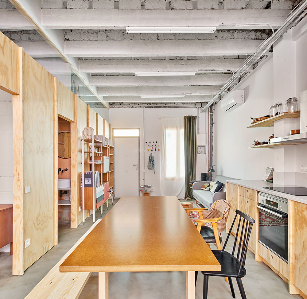 salon et cuisine maison 40m2 rénovée