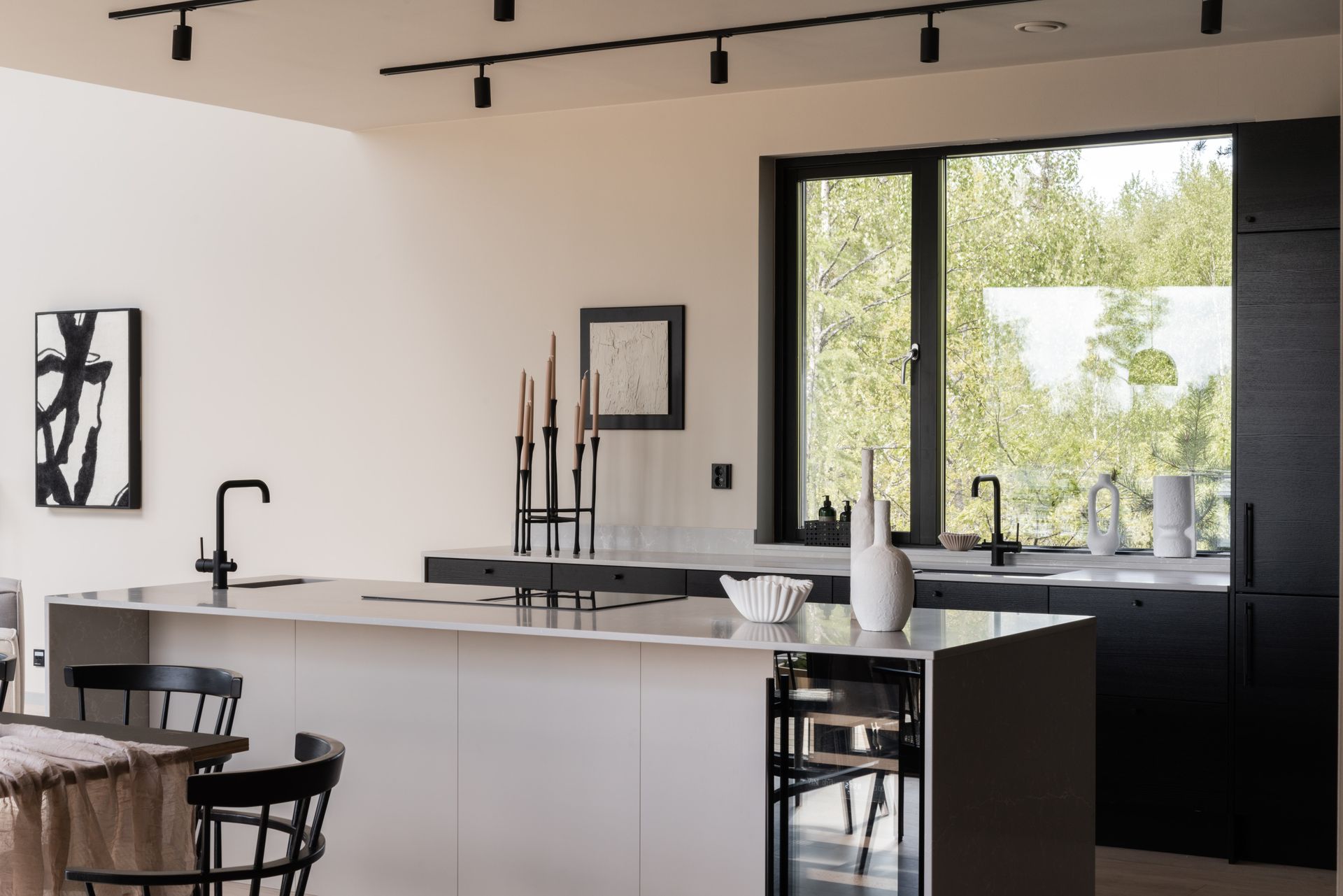 cuisine ouverte design décoration beige
