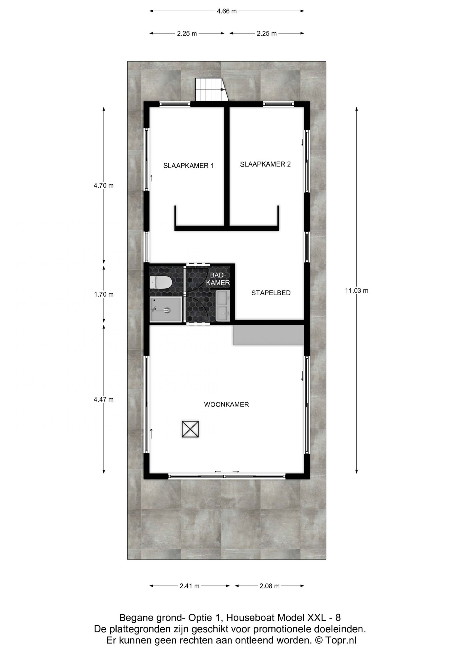 plan petite maison flottante 51m2