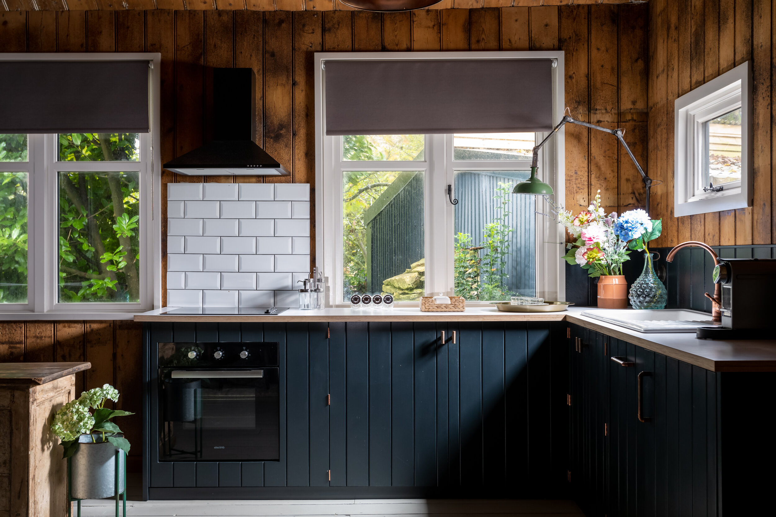 cuisine en angle bleue