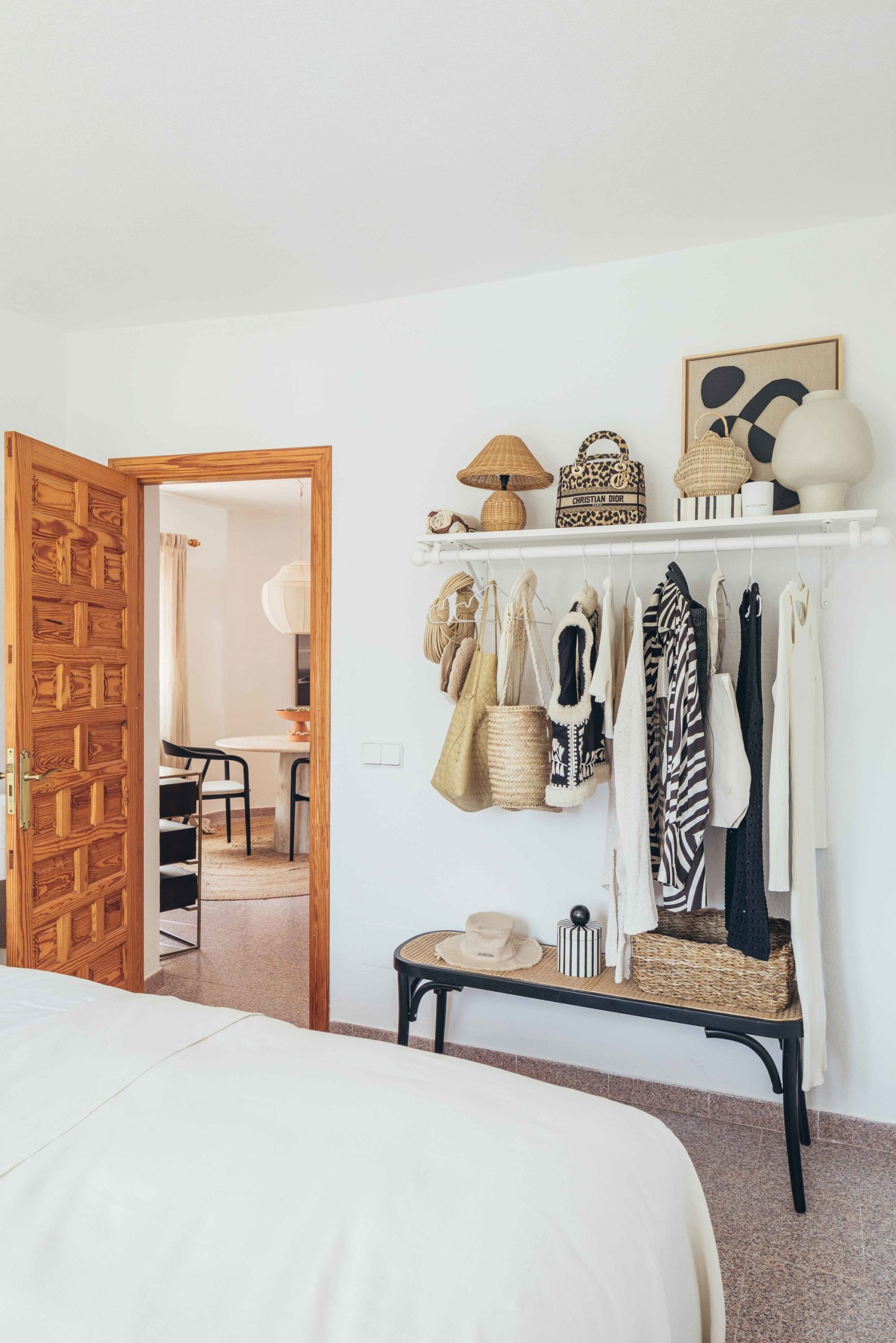 chambre décoration naturelle appartement Vivian Hoorn Ibiza
