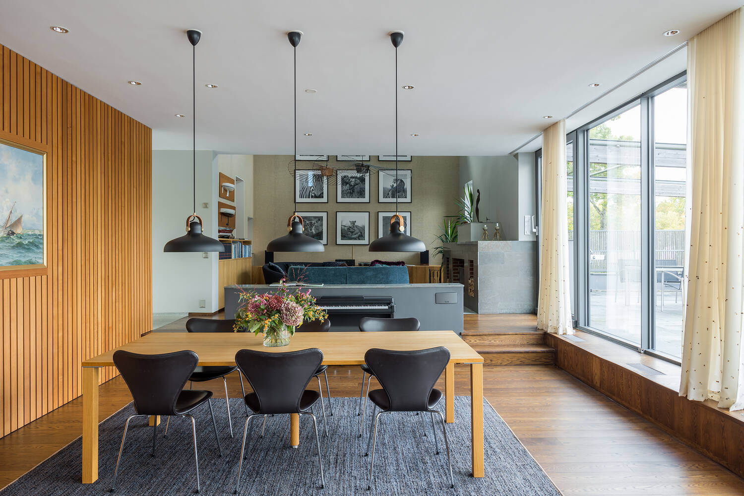 salon maison en bois