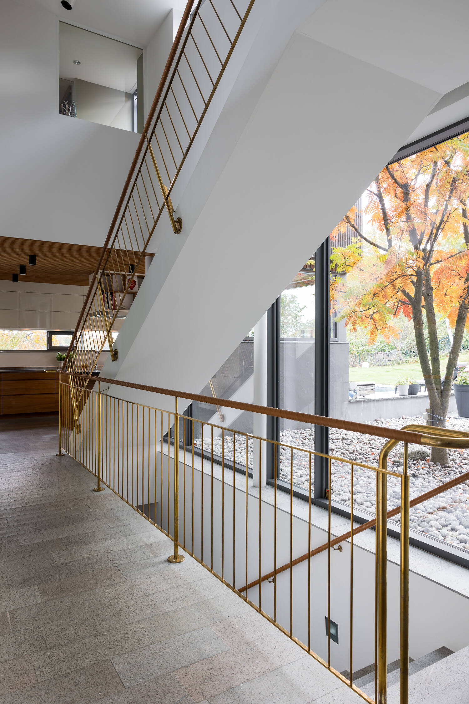 escalier rampe en laiton