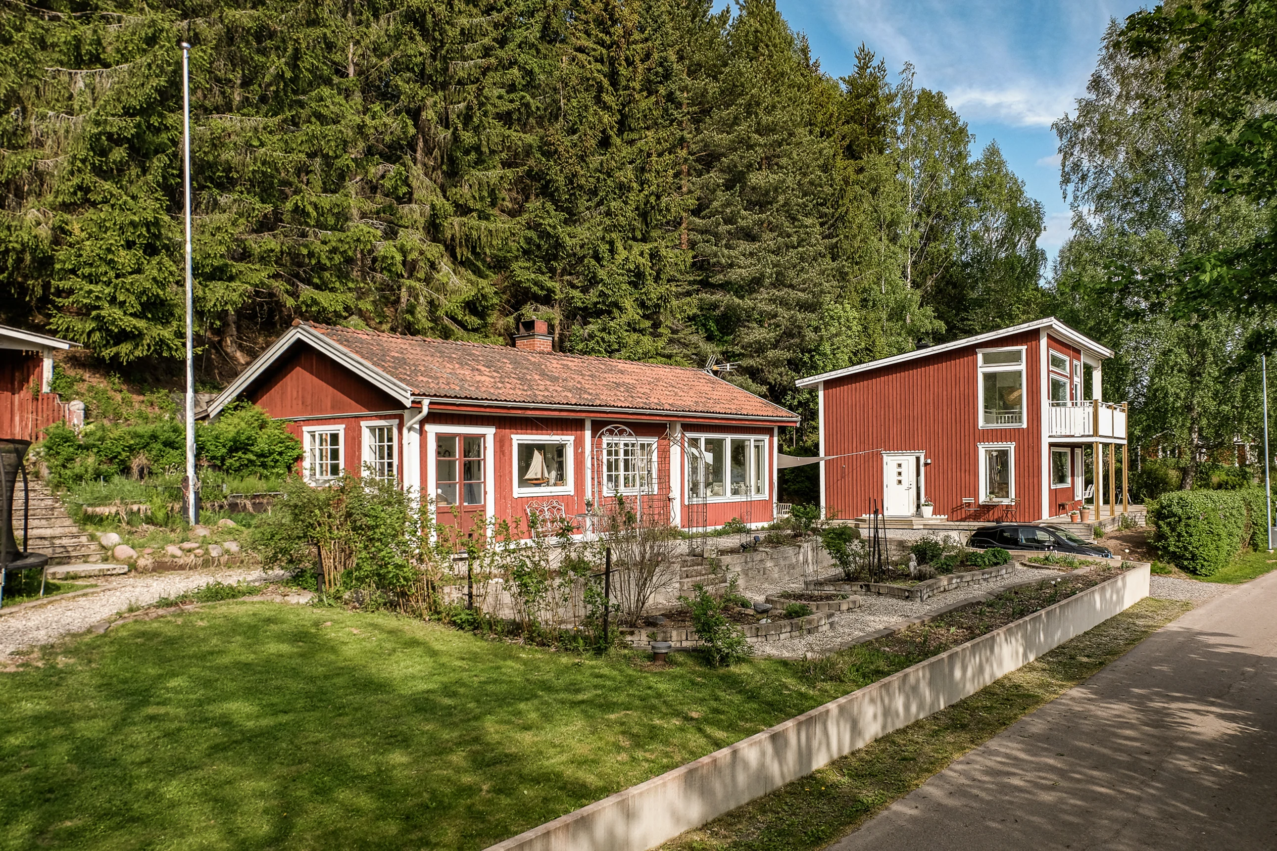 maison en bois rouge Suède