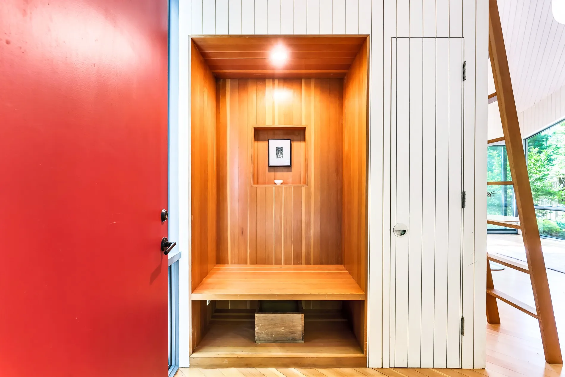 entrée petite maison en bois 54m2