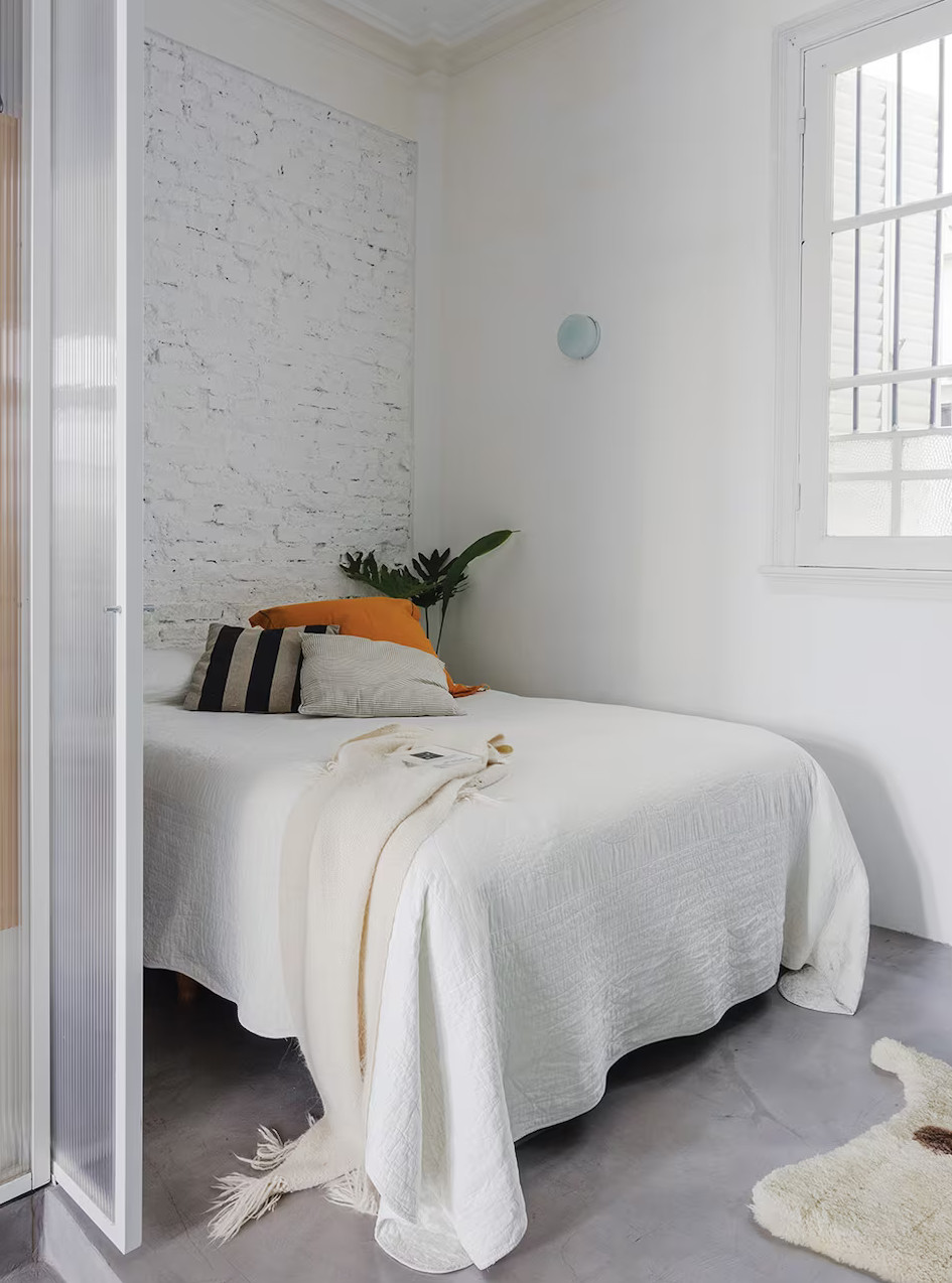 chambre mur briques blanches appartement 32m2 chambre mur briques blanches appartement 32m2