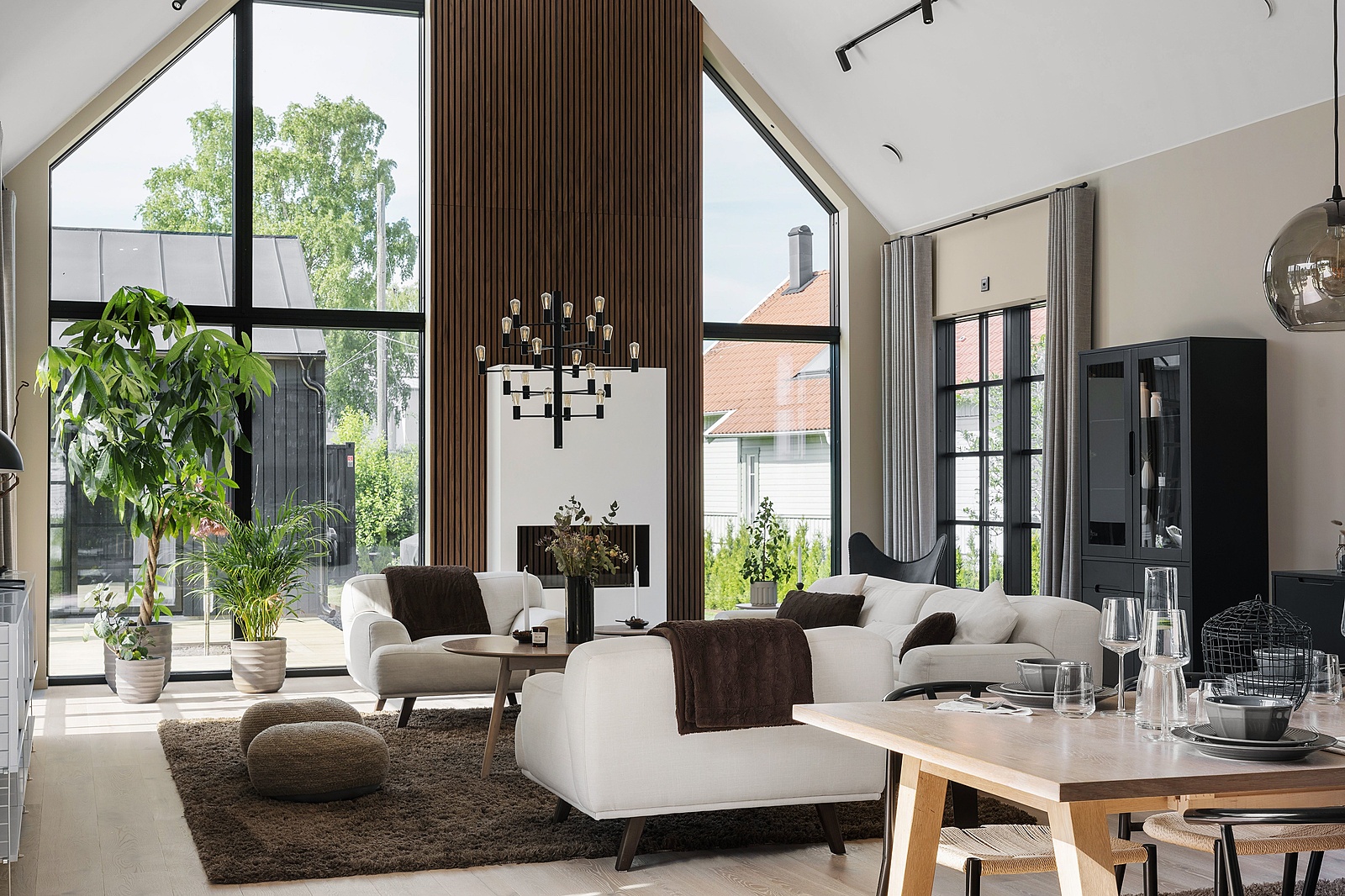 salon contemporain maison en bois