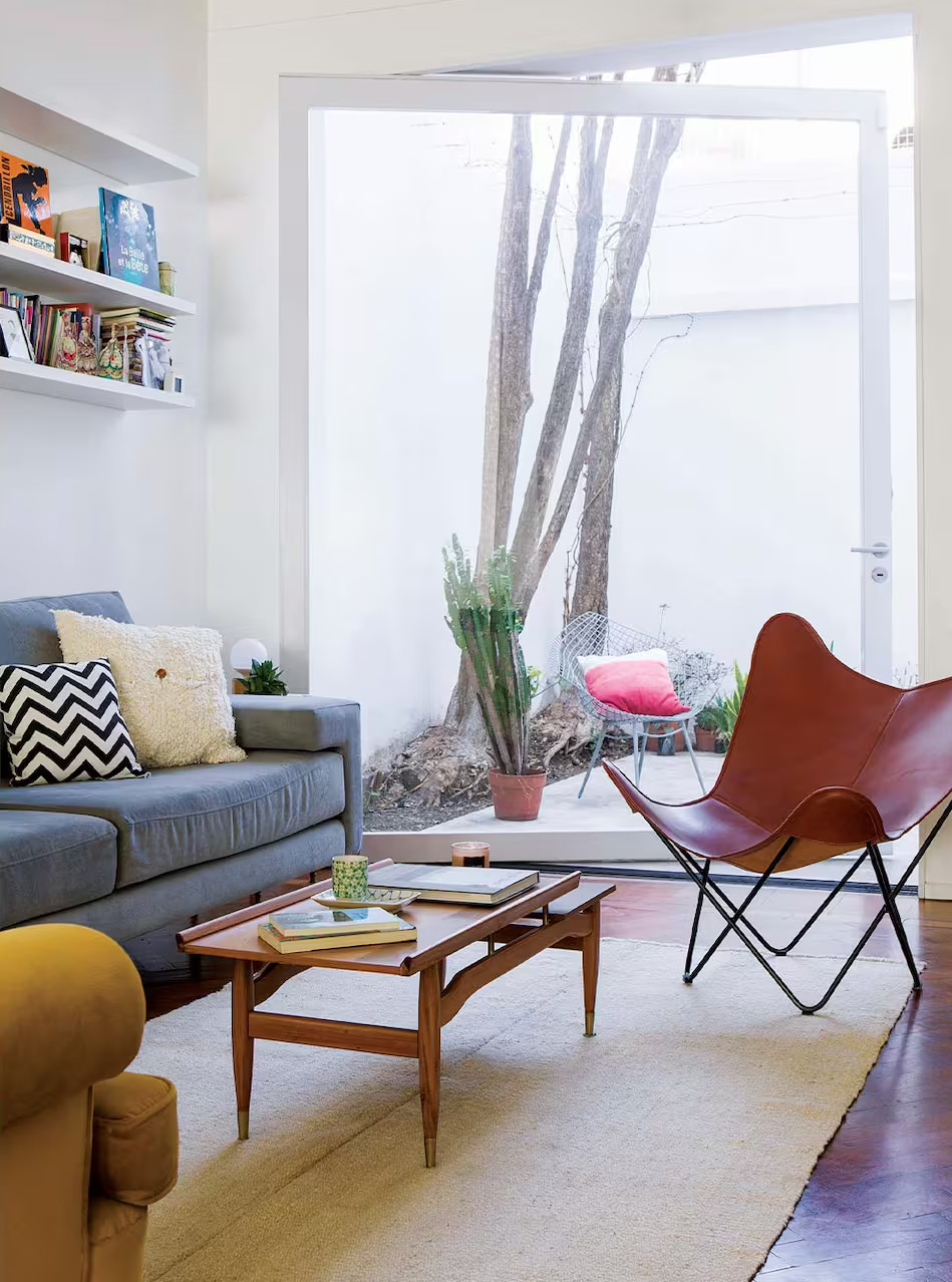 salon décoration contemporaine avec terrasse