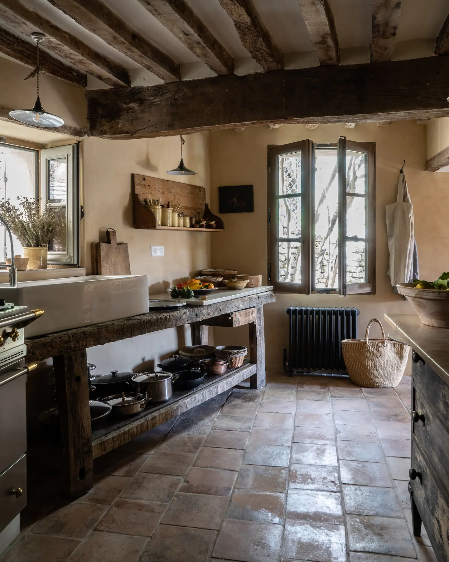 cuisine décoration rustique chic maison en pierres