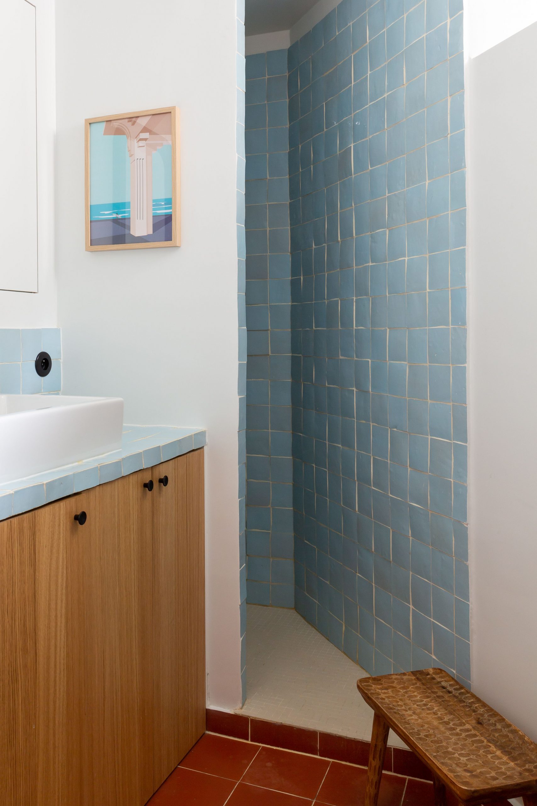 salle de bain carrelage bleu