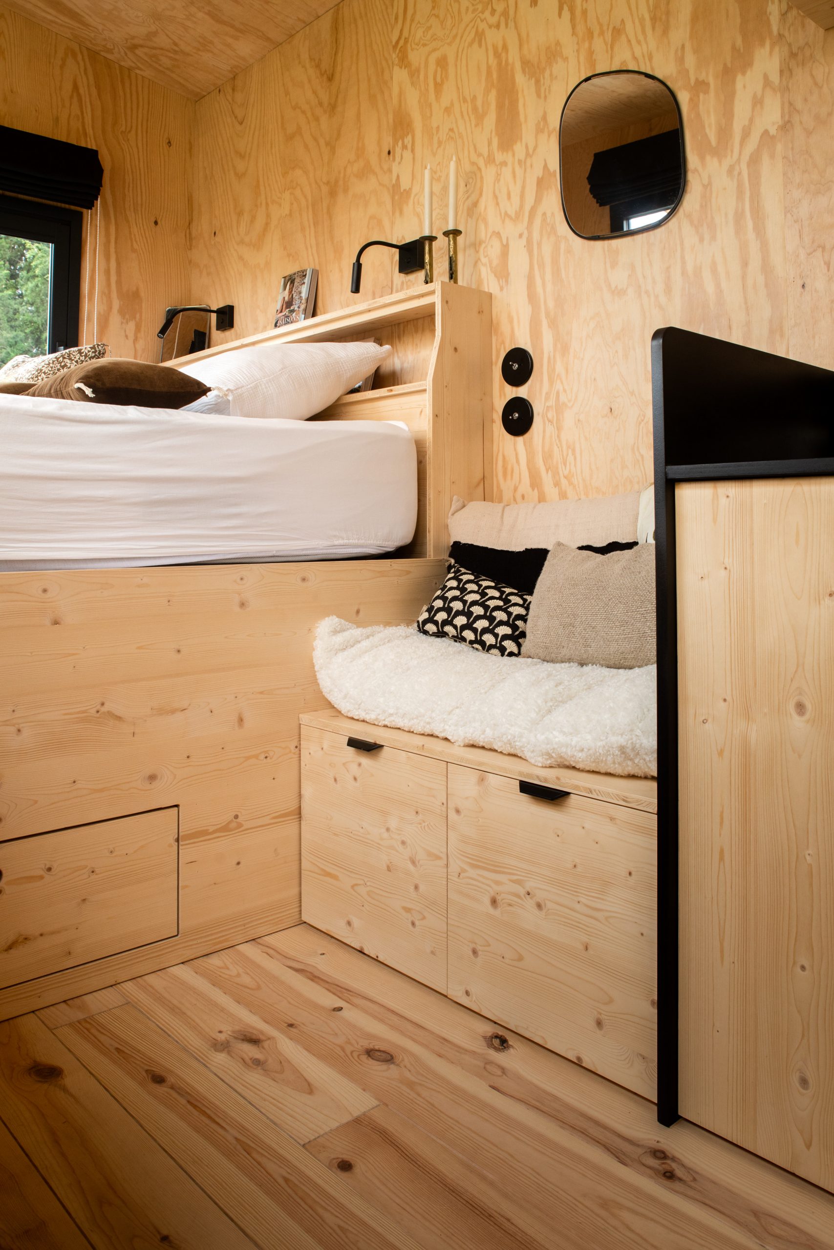 chambre murs bois