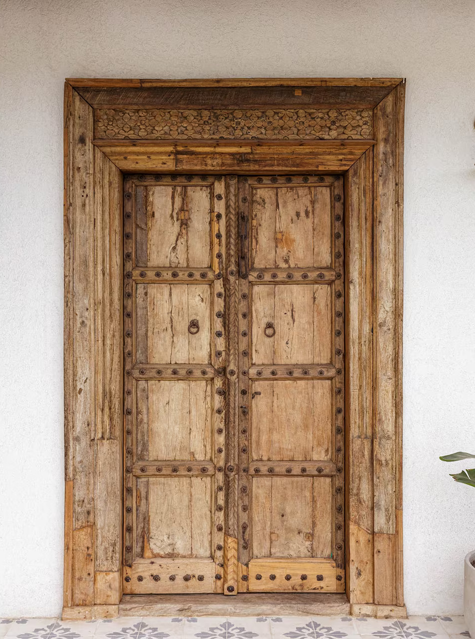 porte entrée bois Inde