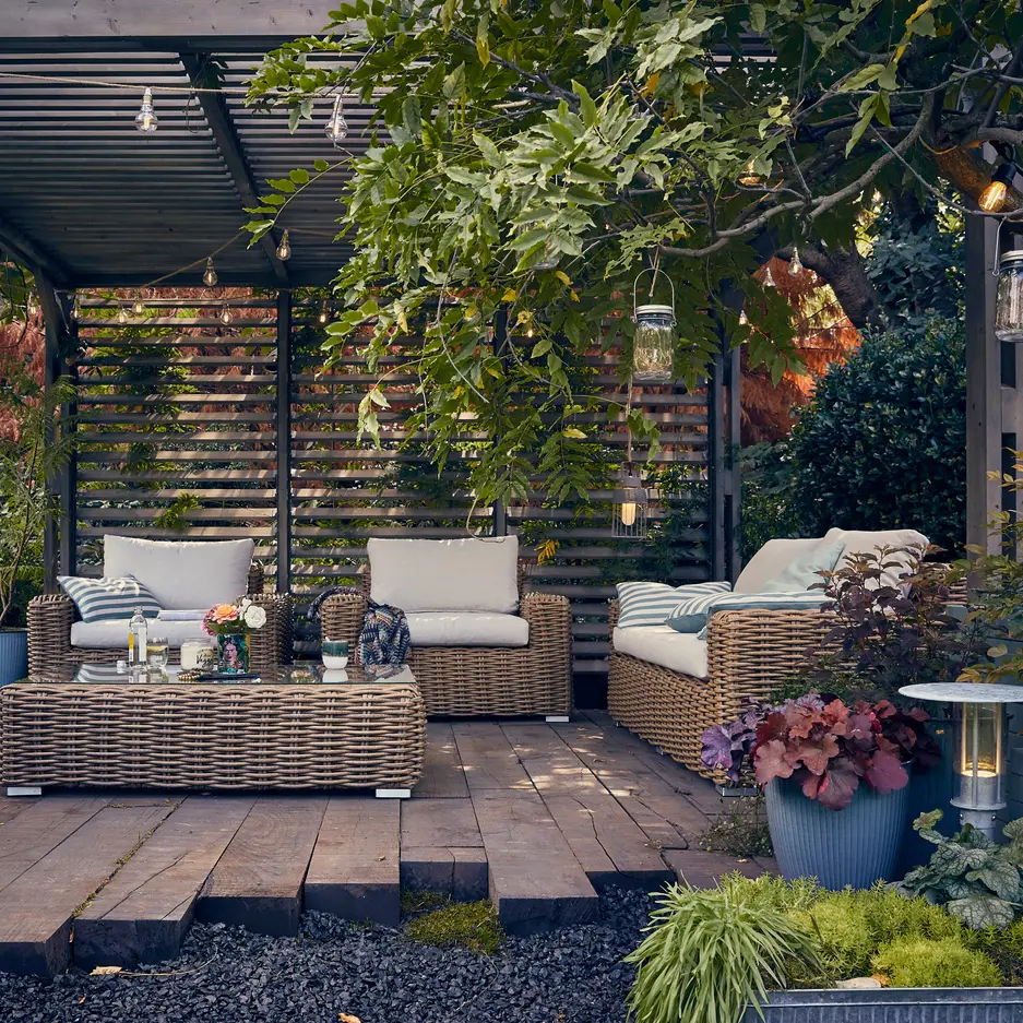 terrasse avec pergola en bois