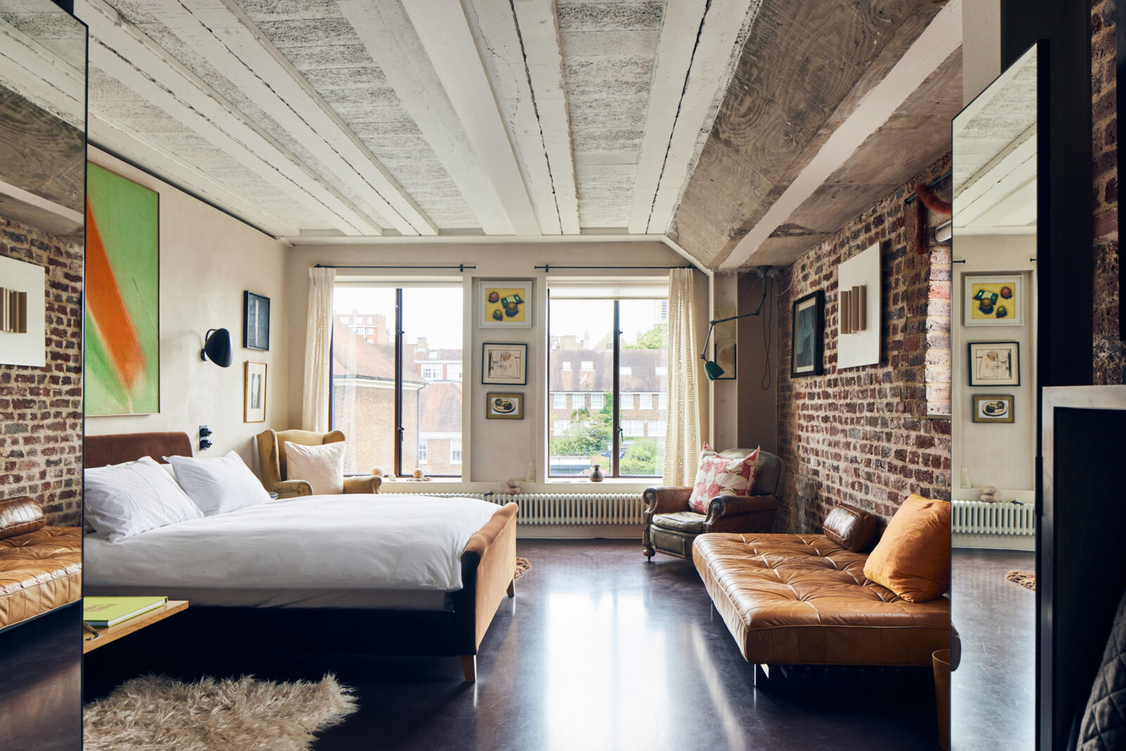 chambre mur en briques