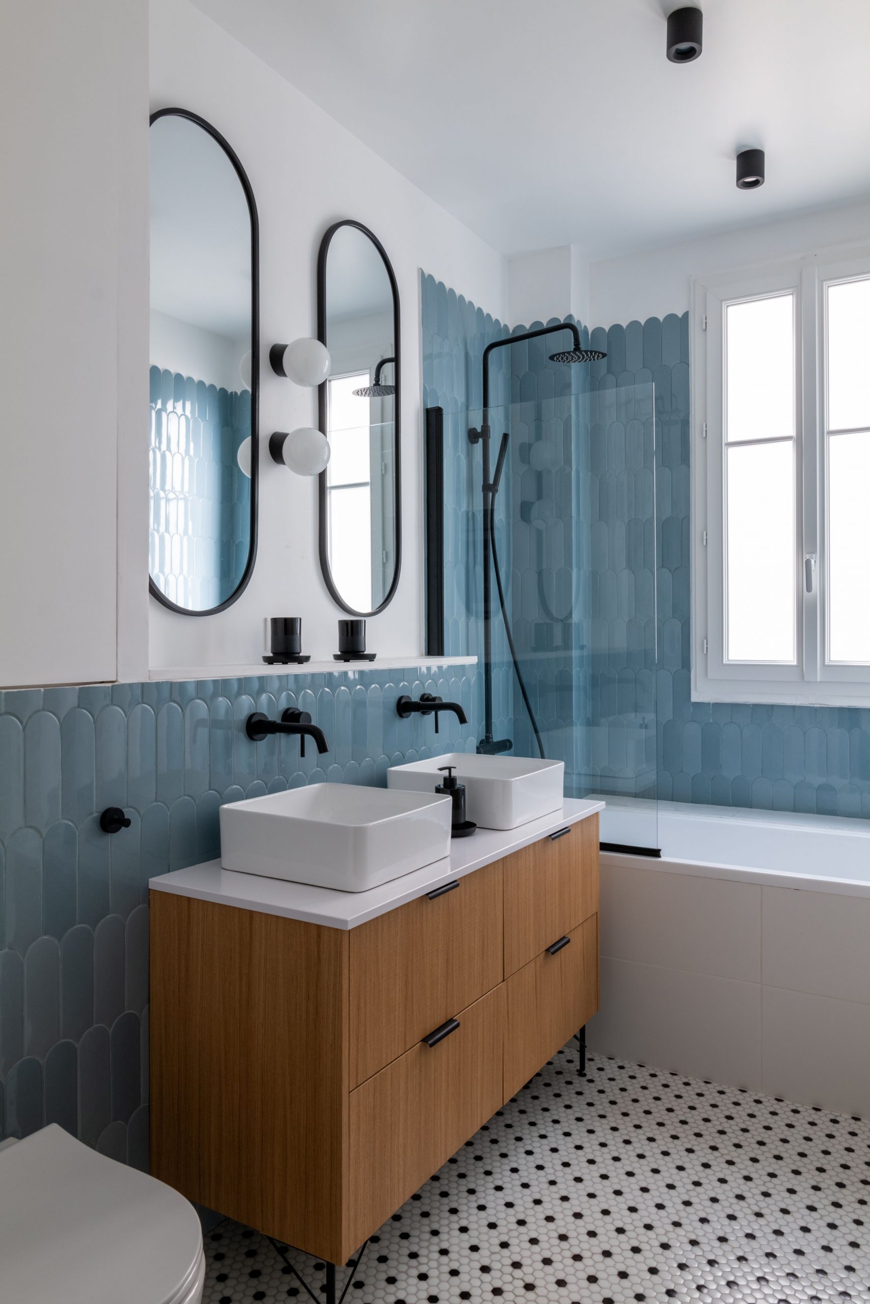 salle de bain bleue et bois salle de bain bleue et bois