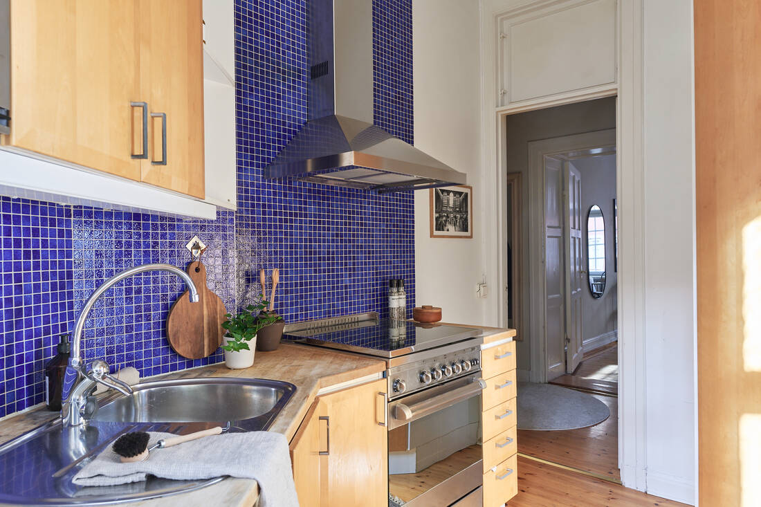 cuisine bois carrelage bleu cuisine bois carrelage bleu