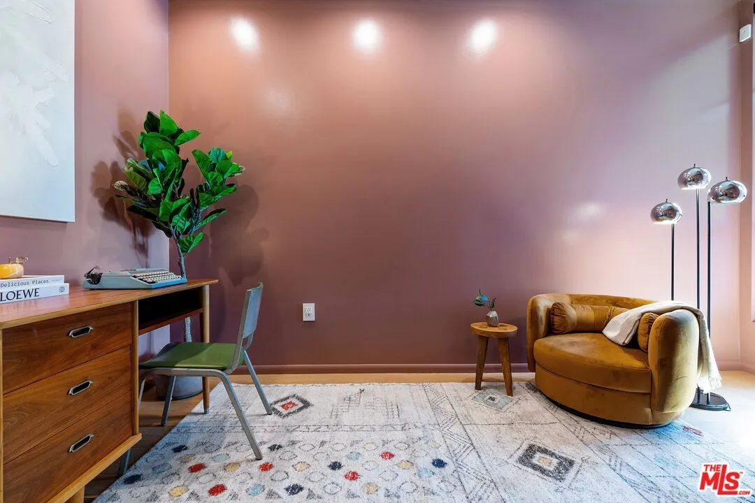 bureau mur terracotta maison contemporaine